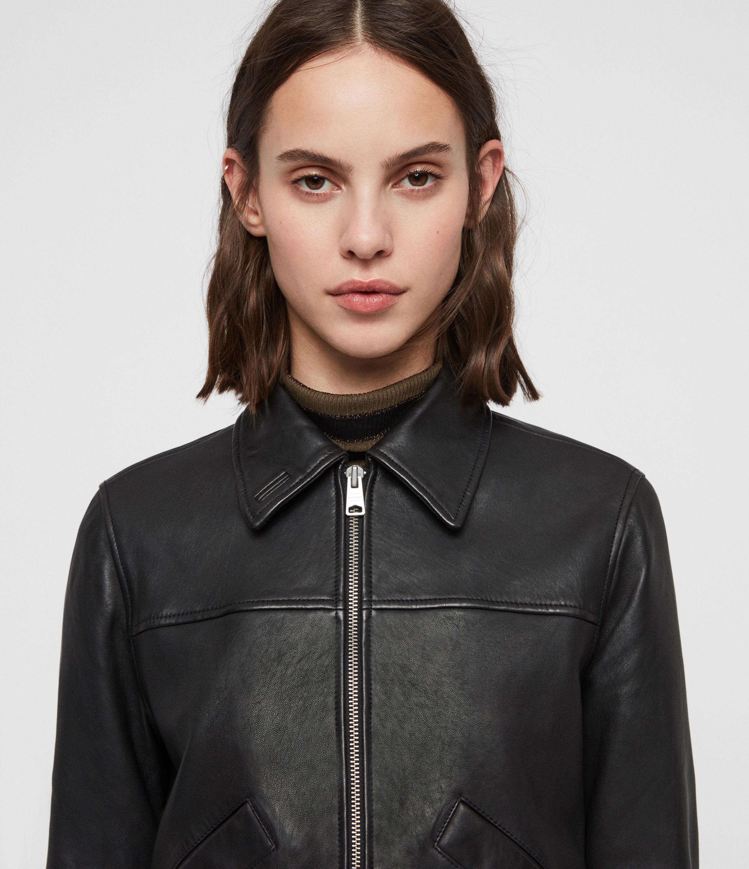 AllSaints Pascao Bomber Womens in Black | Lyst