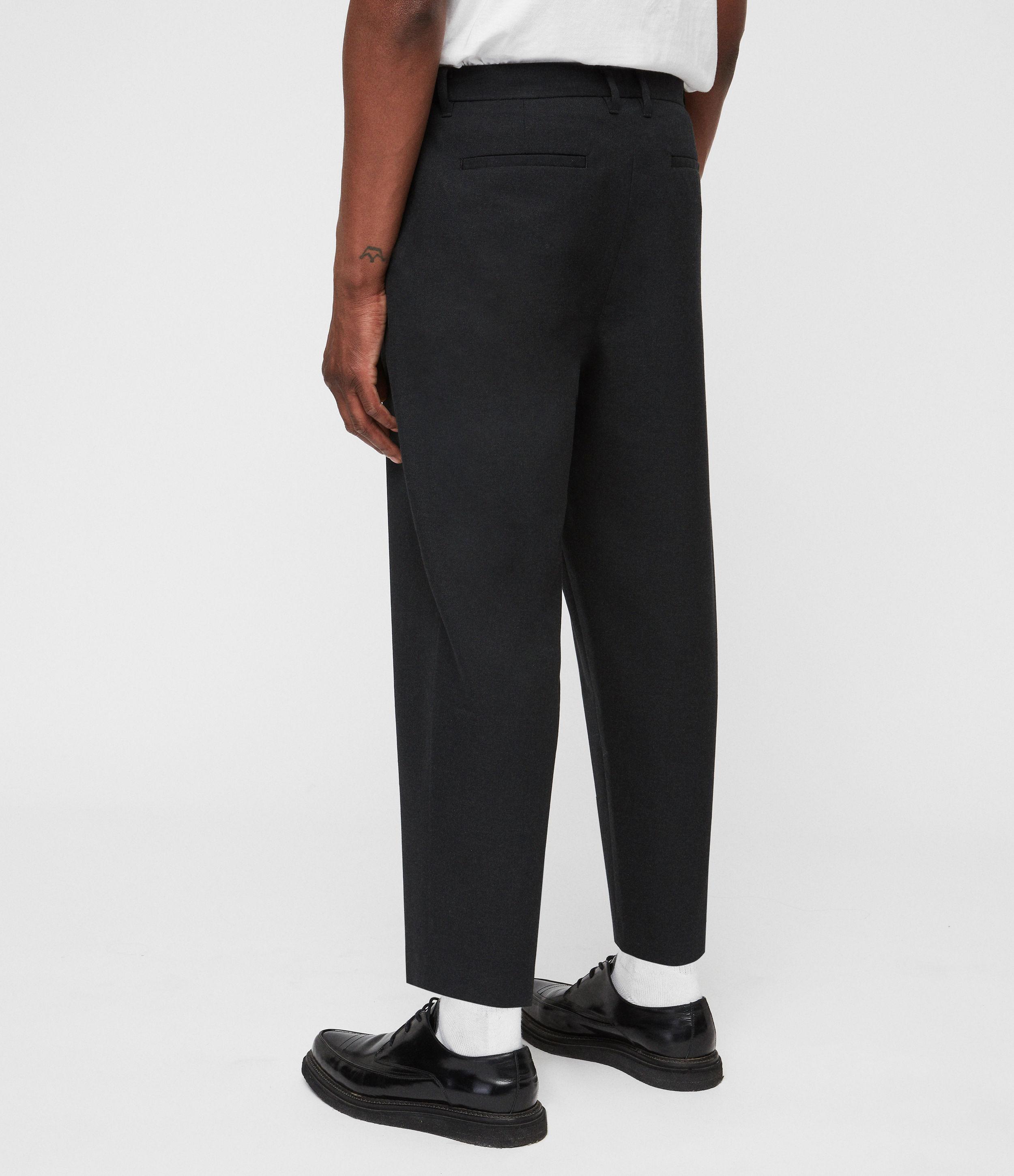 AllSaints Cotton Men's Miro Cropped Wide-leg Trousers in Black for Men -  Lyst