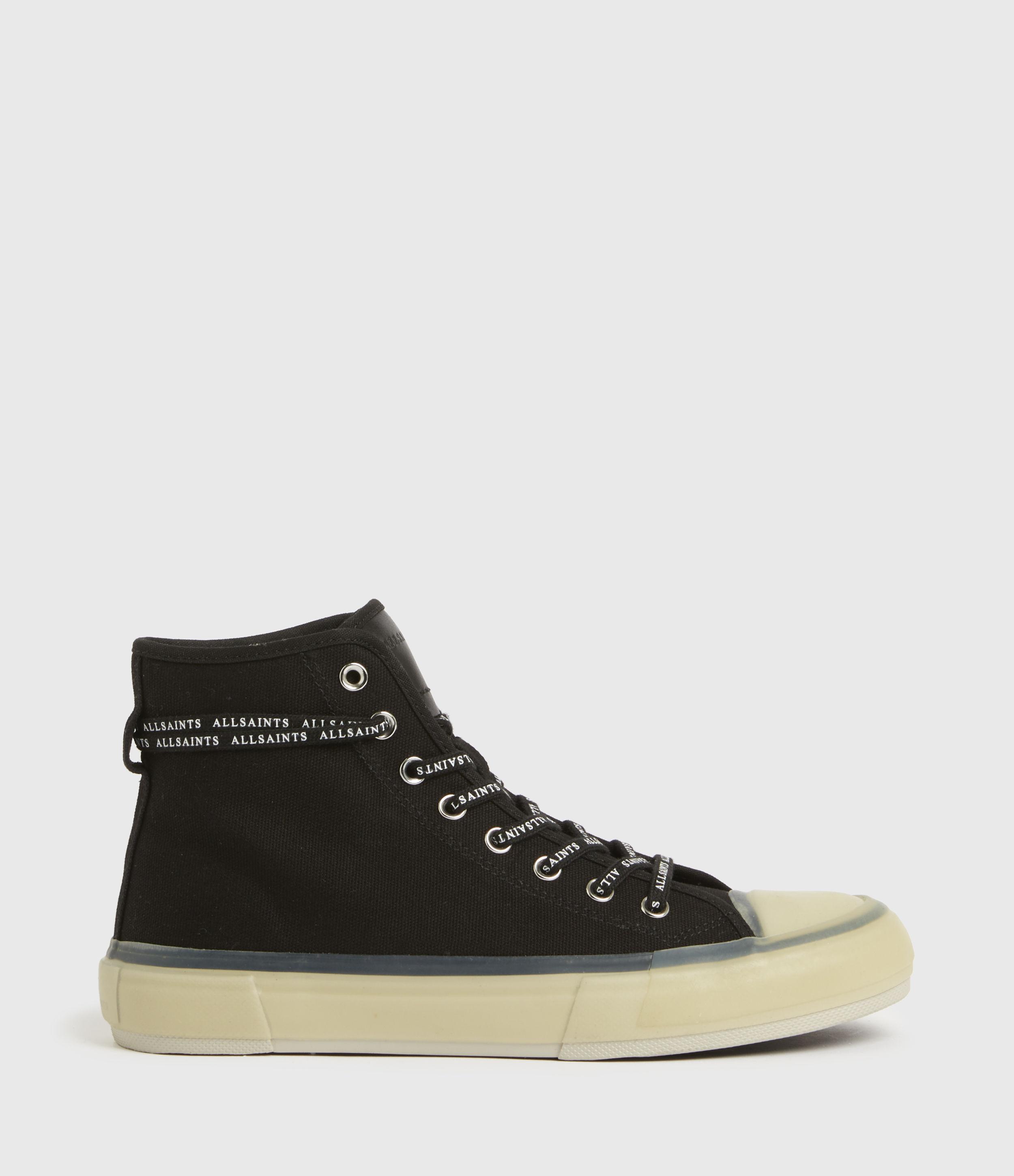 AllSaints Jaxal High Top Canvas Sneakers in Black Lyst