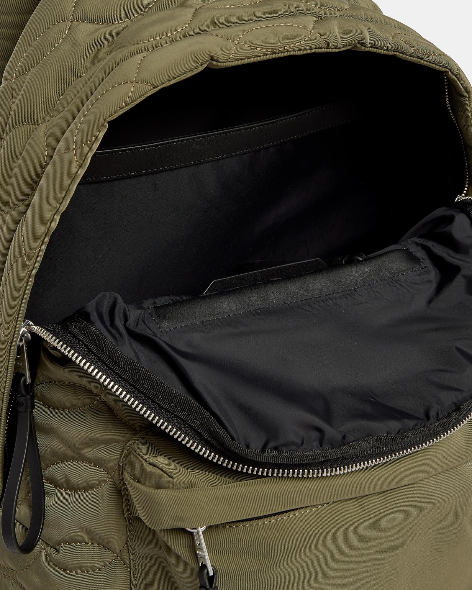 All Saints Olive Green Backpack Puffy Zone Quilted Army Green All Saints Backpack... | Depop main image 3
