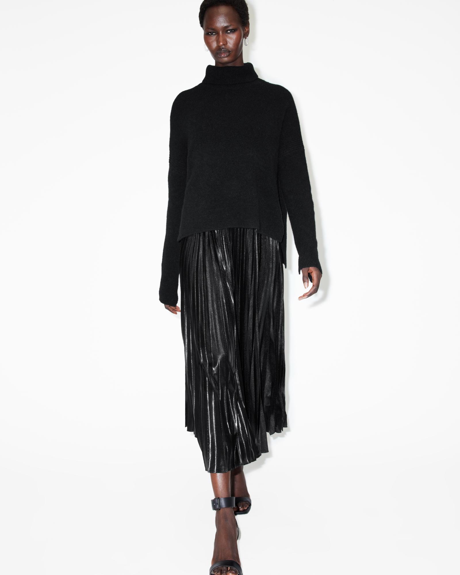 AllSaints Spark 2-In-1 Pleated Maxi Dress in Black | Lyst Canada