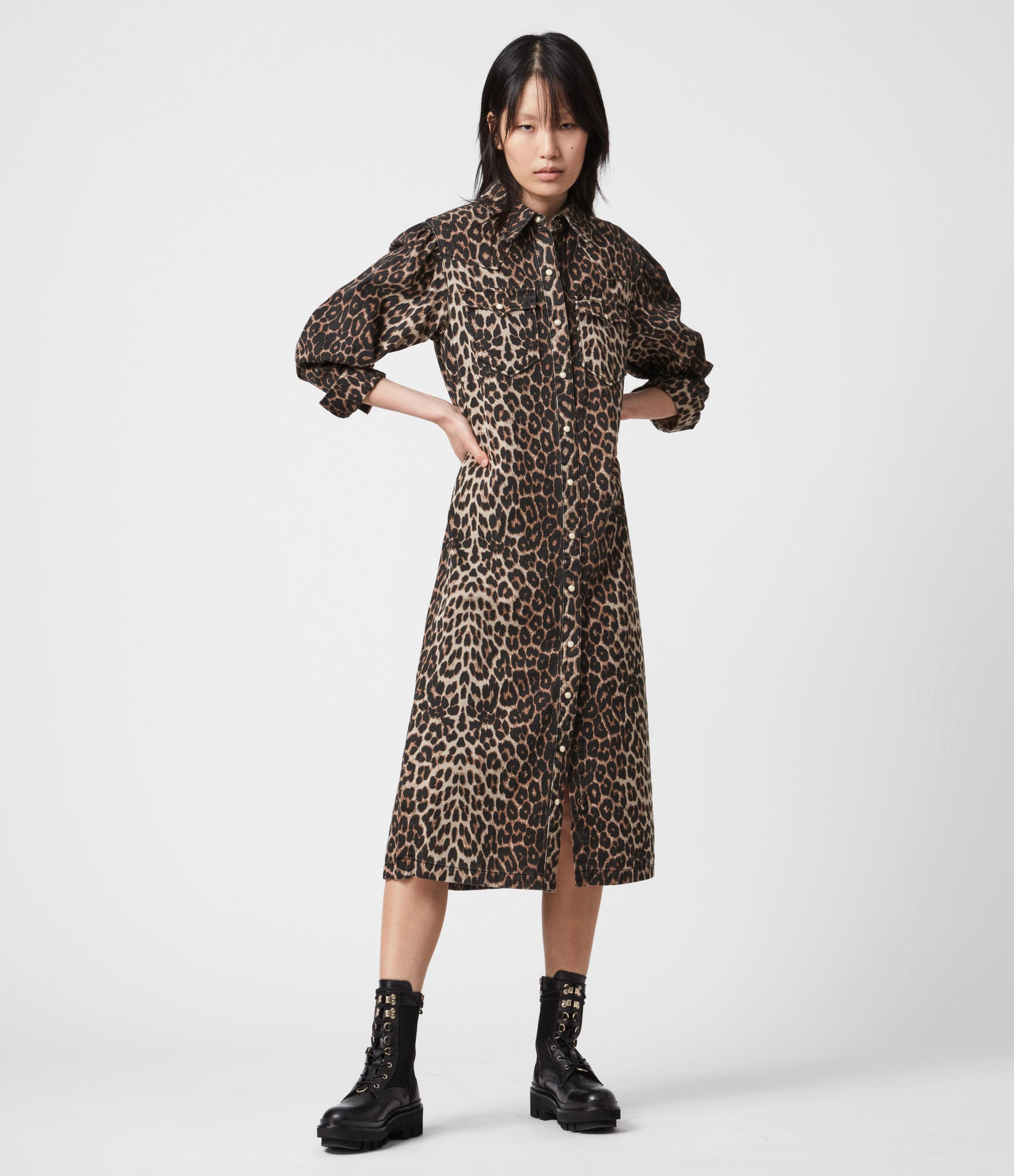 AllSaints Ezra Animal Denim Dress 