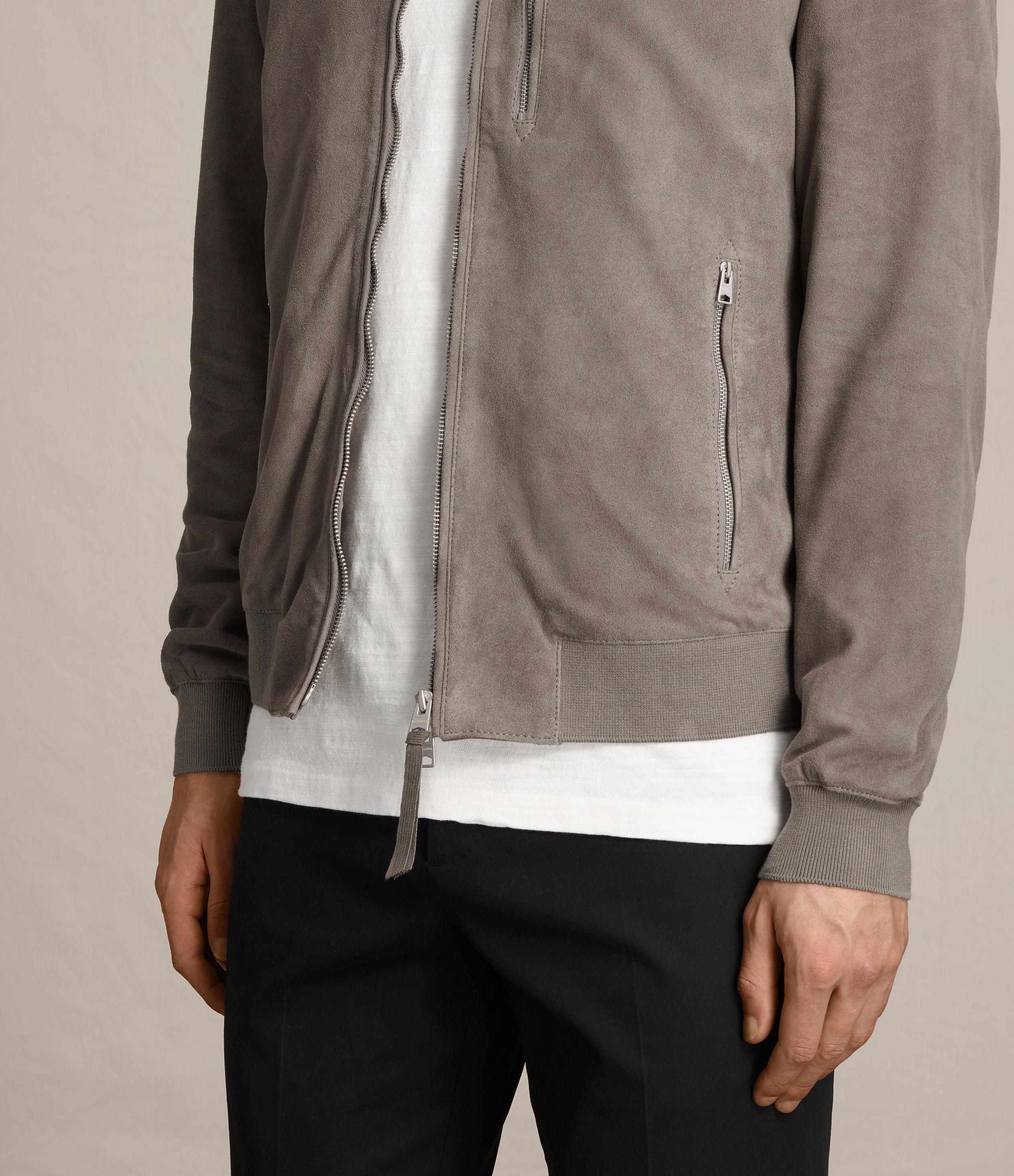 Kemble Suede Suede Grey Bomber Jacket Kemble Suede Bomber Jacket