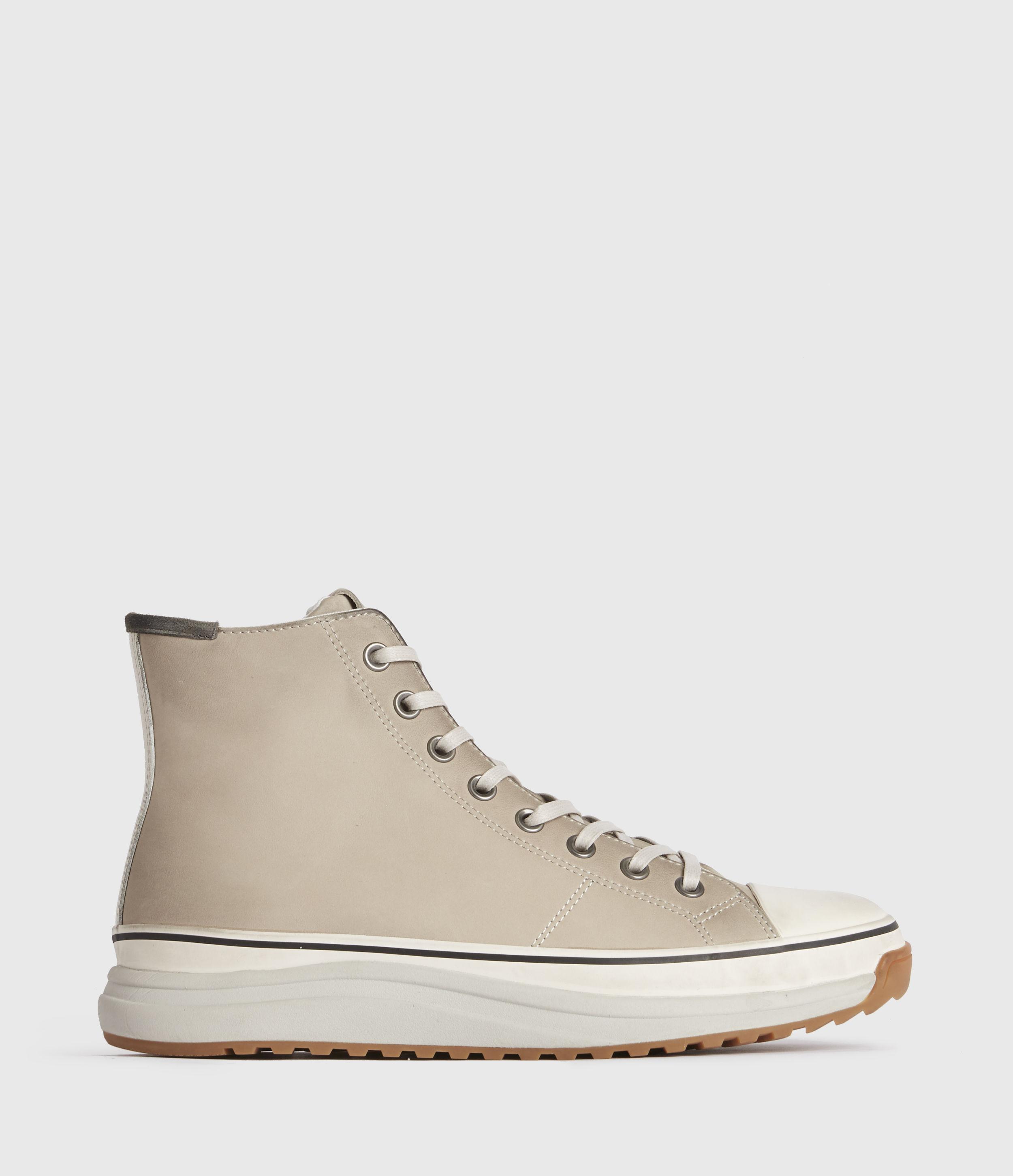 AllSaints Blakely High Top Leather Trainers in White for Men | Lyst