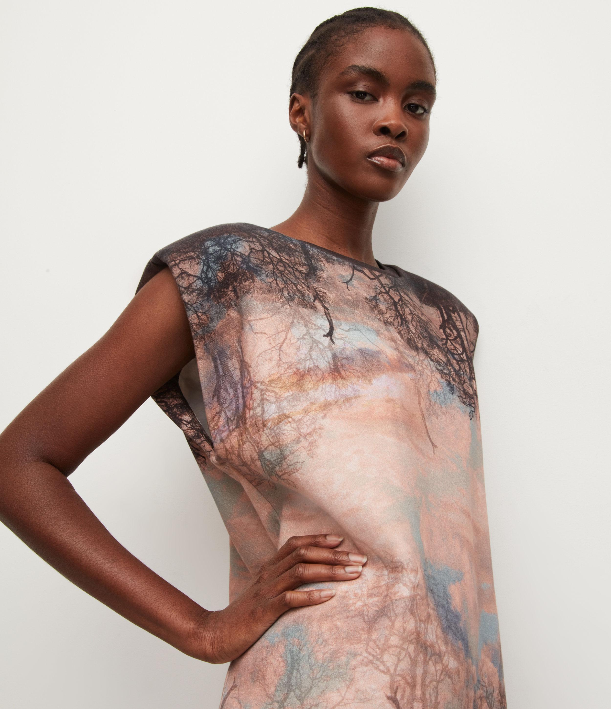 AllSaints Women's Mika Sumire Tank Dress Sunrise Pink Size: Xs in Natural |  Lyst UK