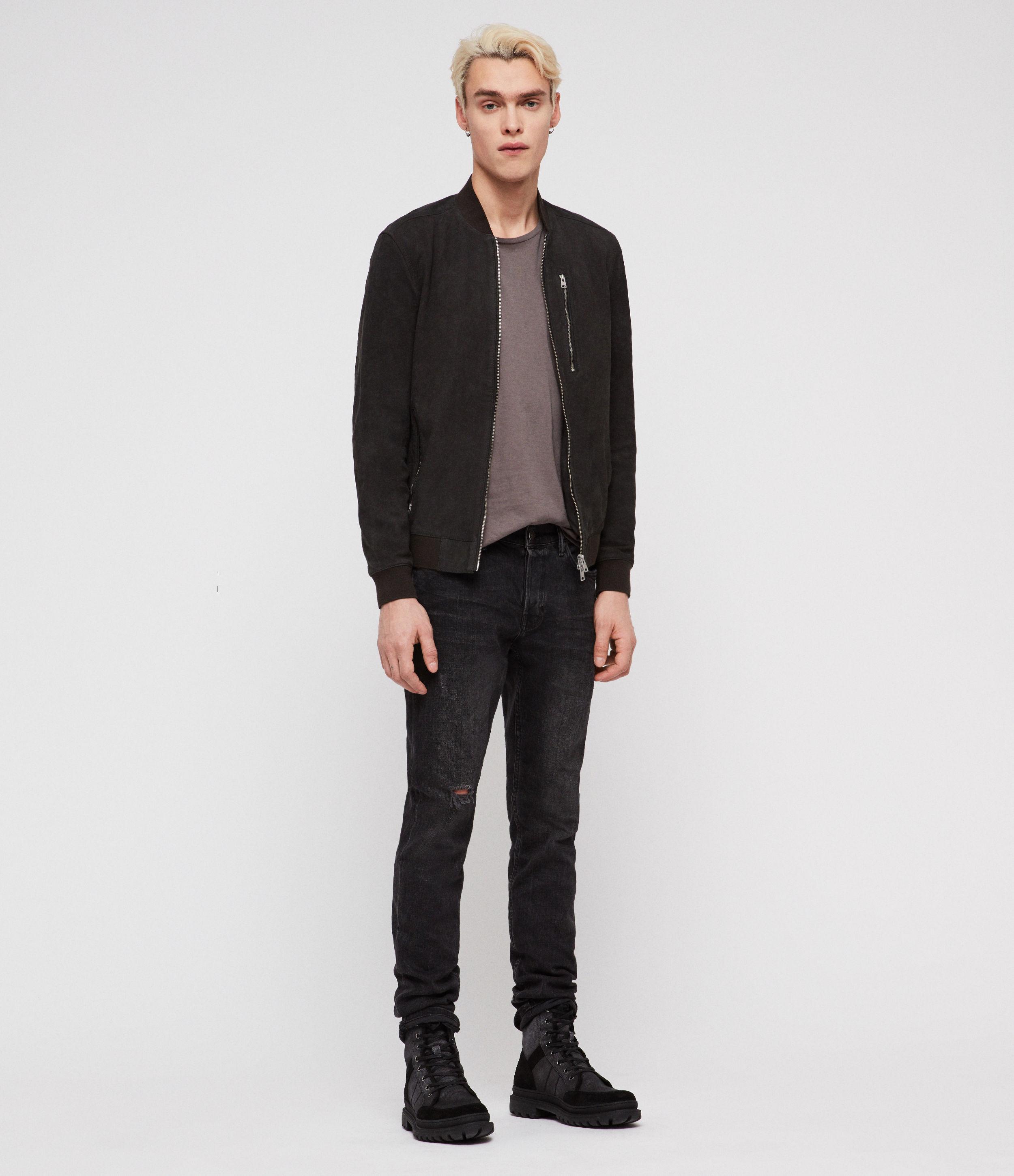 stones leather bomber jacket