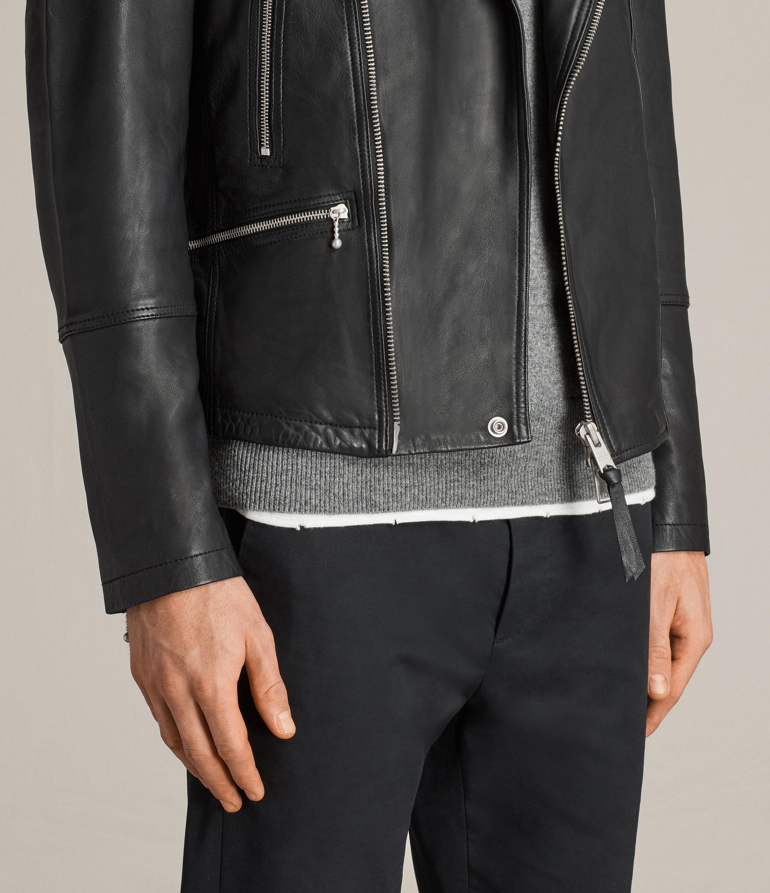 all saints leather jacket red lining