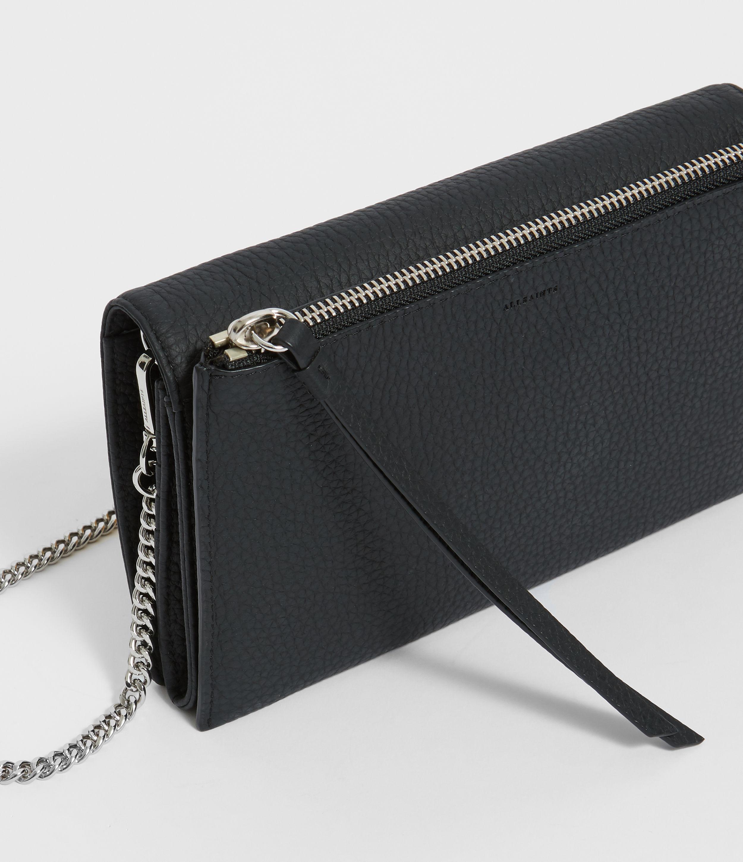 all saints fetch leather chain crossbody bag
