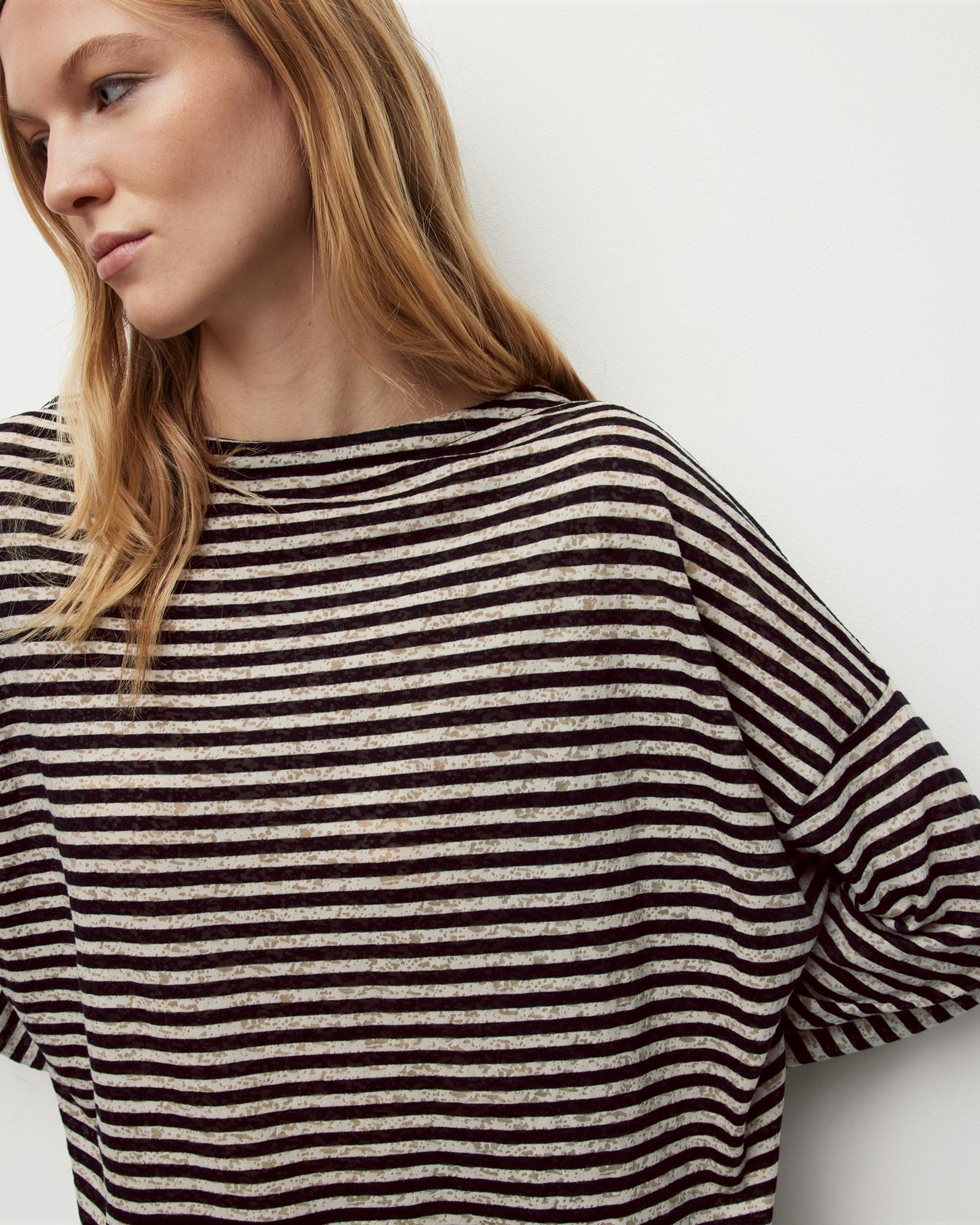 AllSaints Rita Oversized Striped T-shirt, in Gray | Lyst