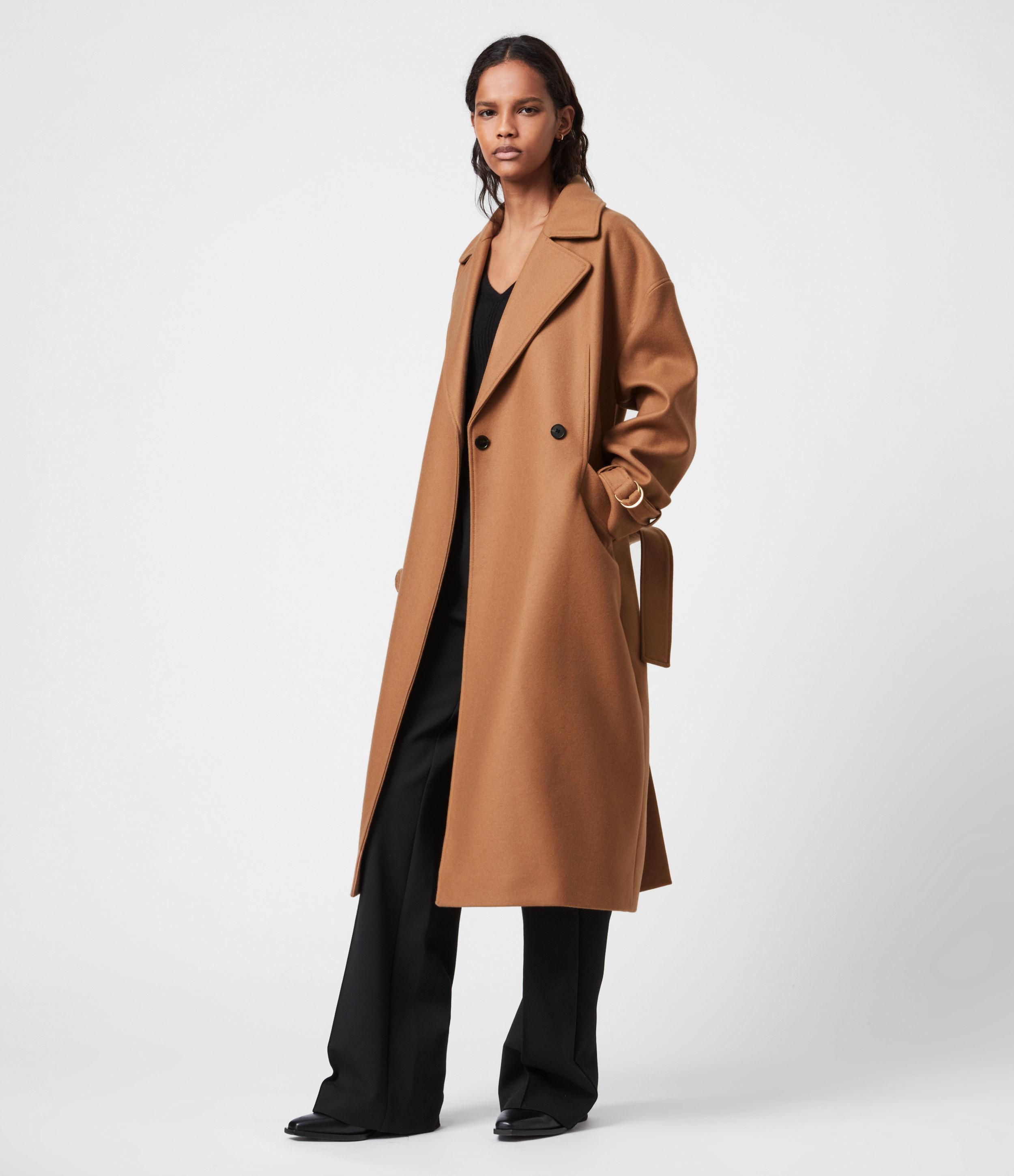 Halcyon Coat Camel Women's Wool Coats Saint Sofia® UK, 44% OFF