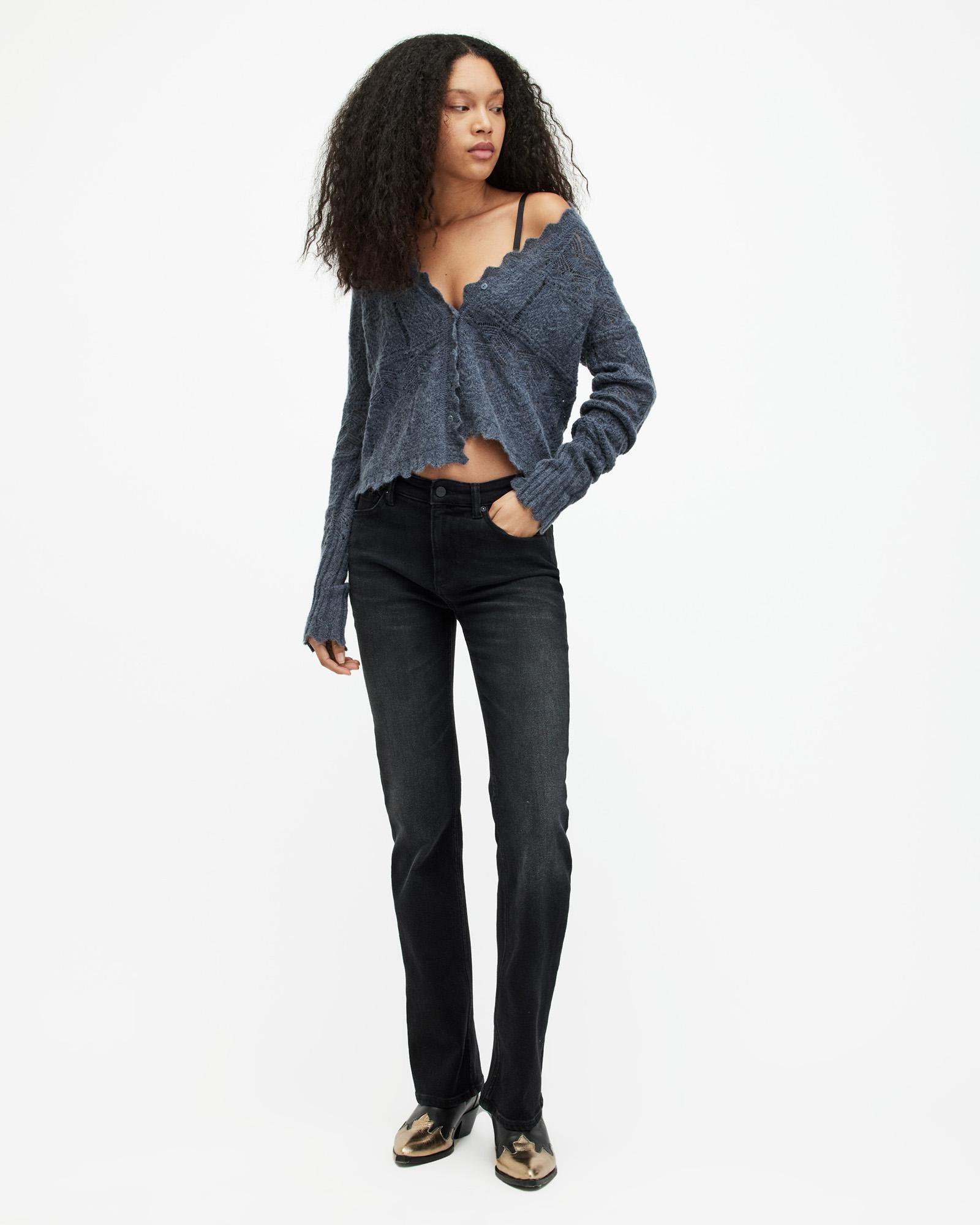 AllSaints Vanessa Lace Stitched Cardigan in Blue | Lyst