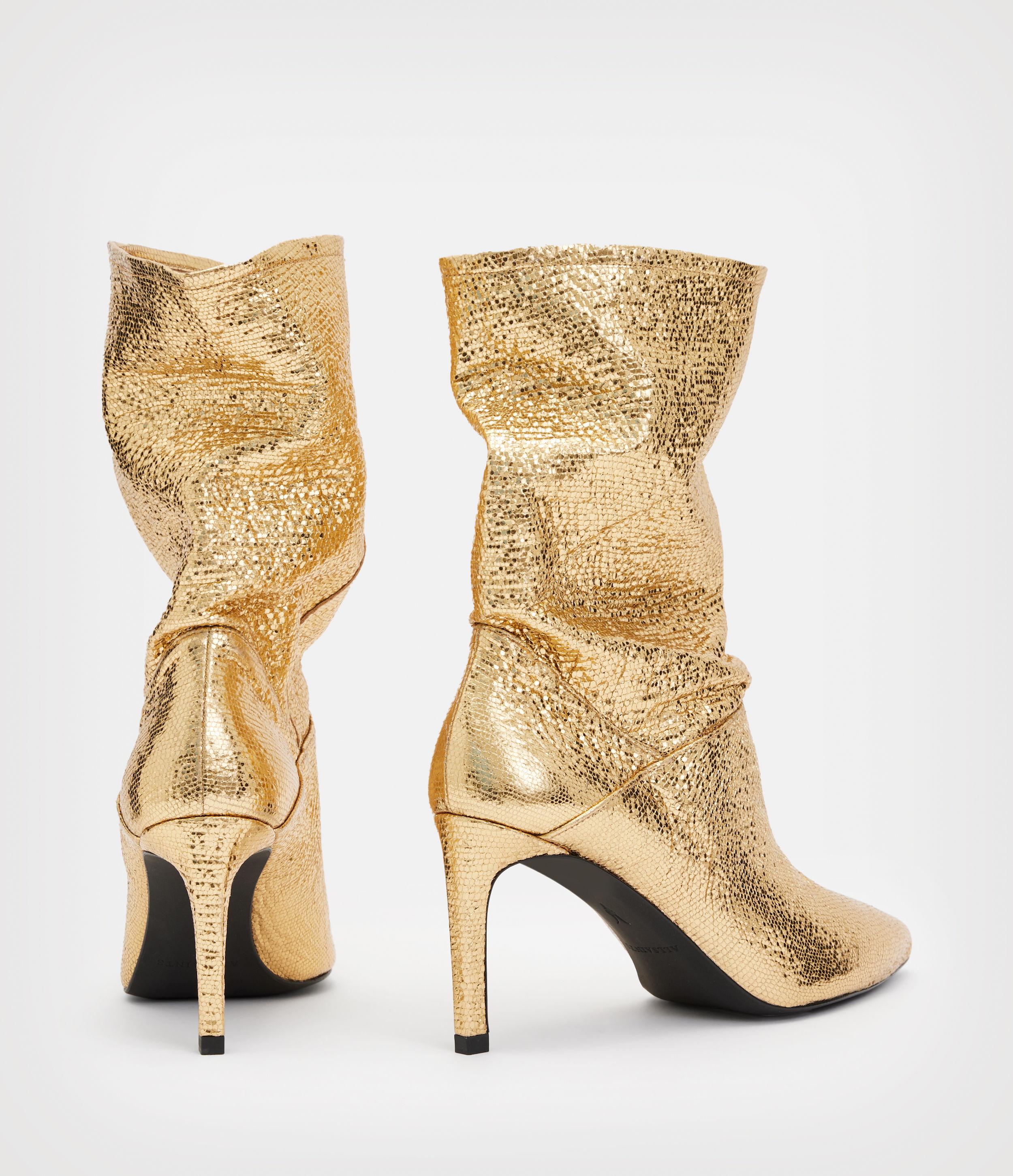 AllSaints Orlana Shimmer Leather Boots 