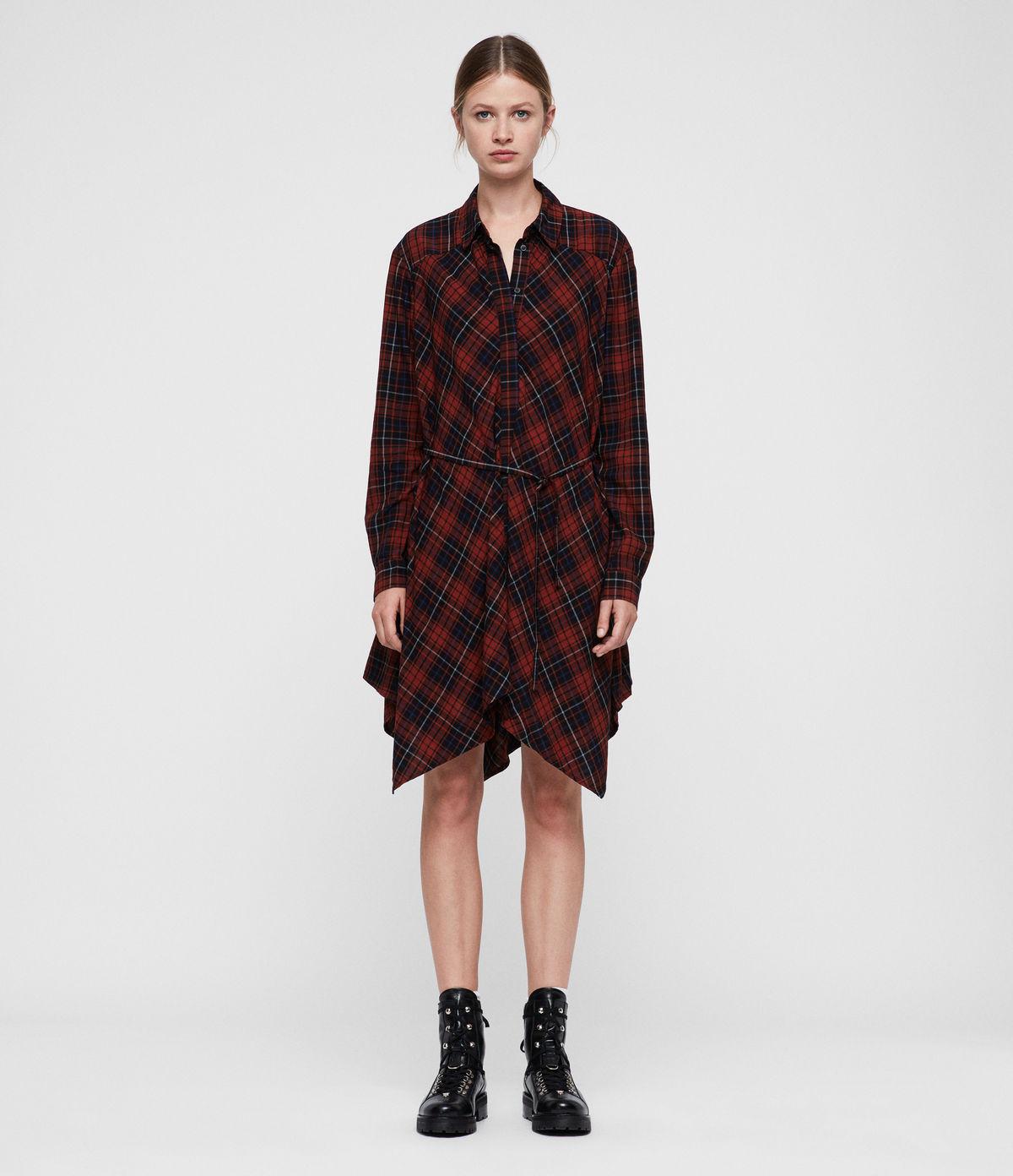 All saints tartan shirt dress clearance