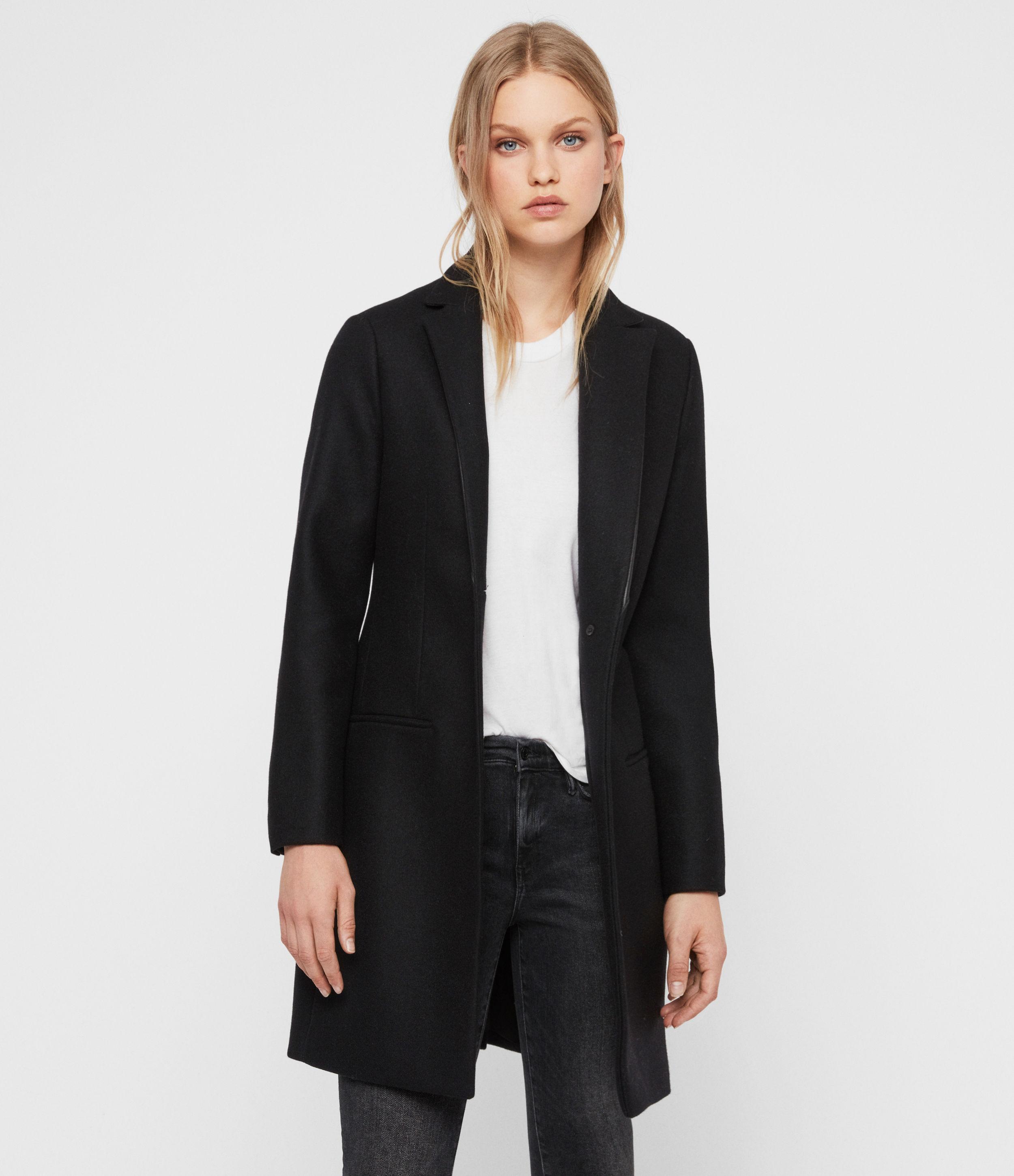AllSaints Leni Lea Coat in Black | Lyst UK
