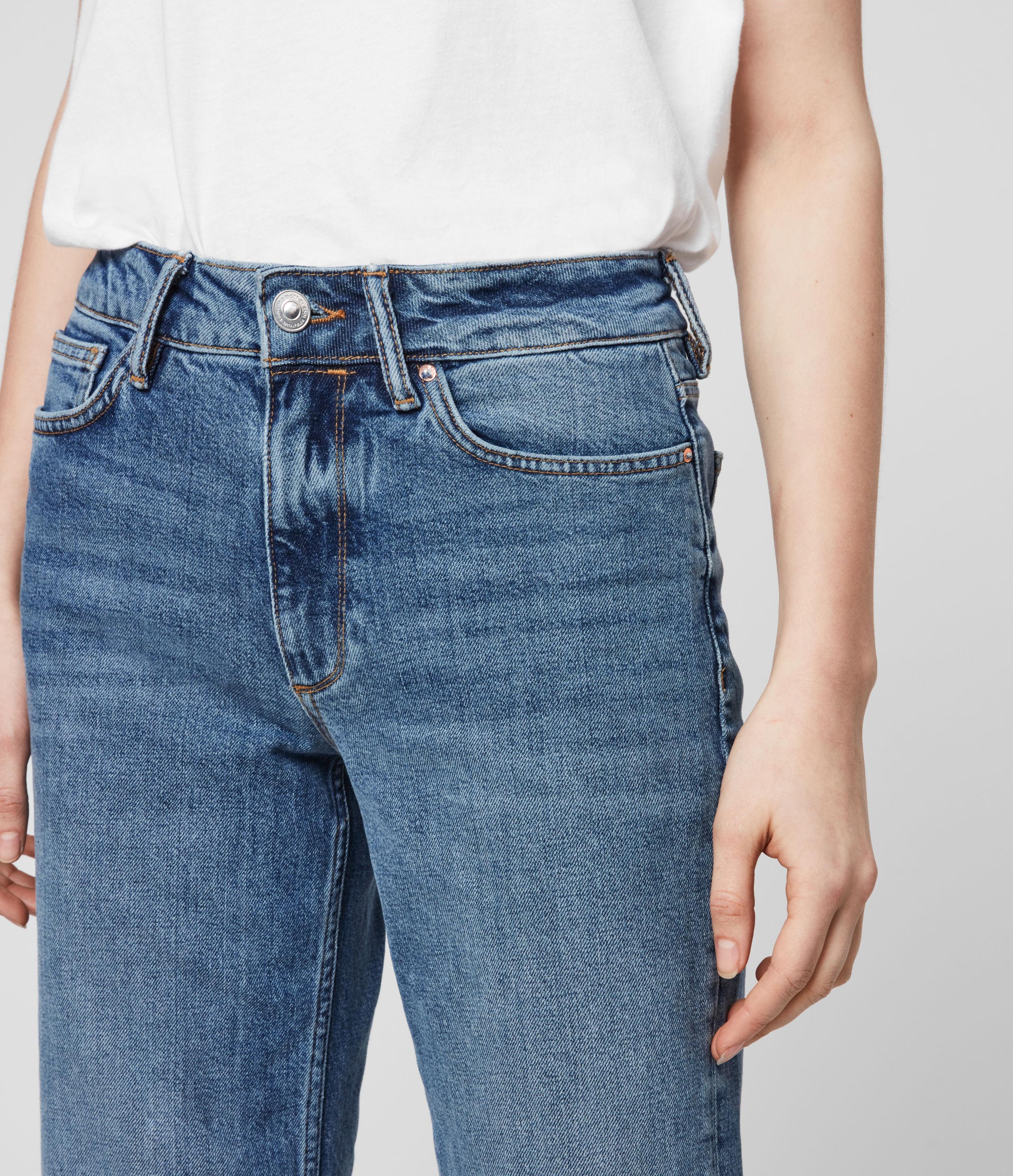 AllSaints Denim Harper Cropped High-rise Straight Jeans Mid Indigo in Blue  - Lyst