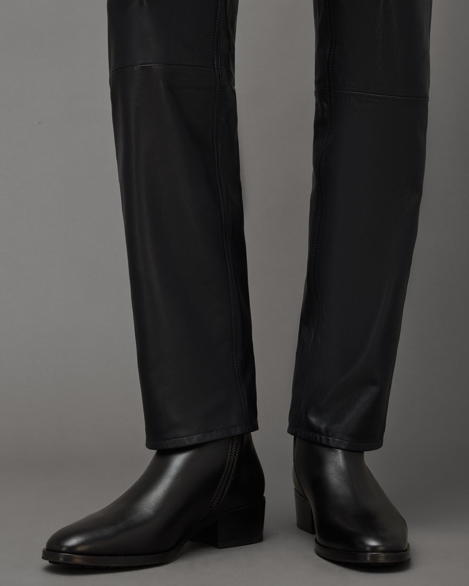 AllSaints Bonham Stacked Heel Leather Boots in Black for Men Lyst UK