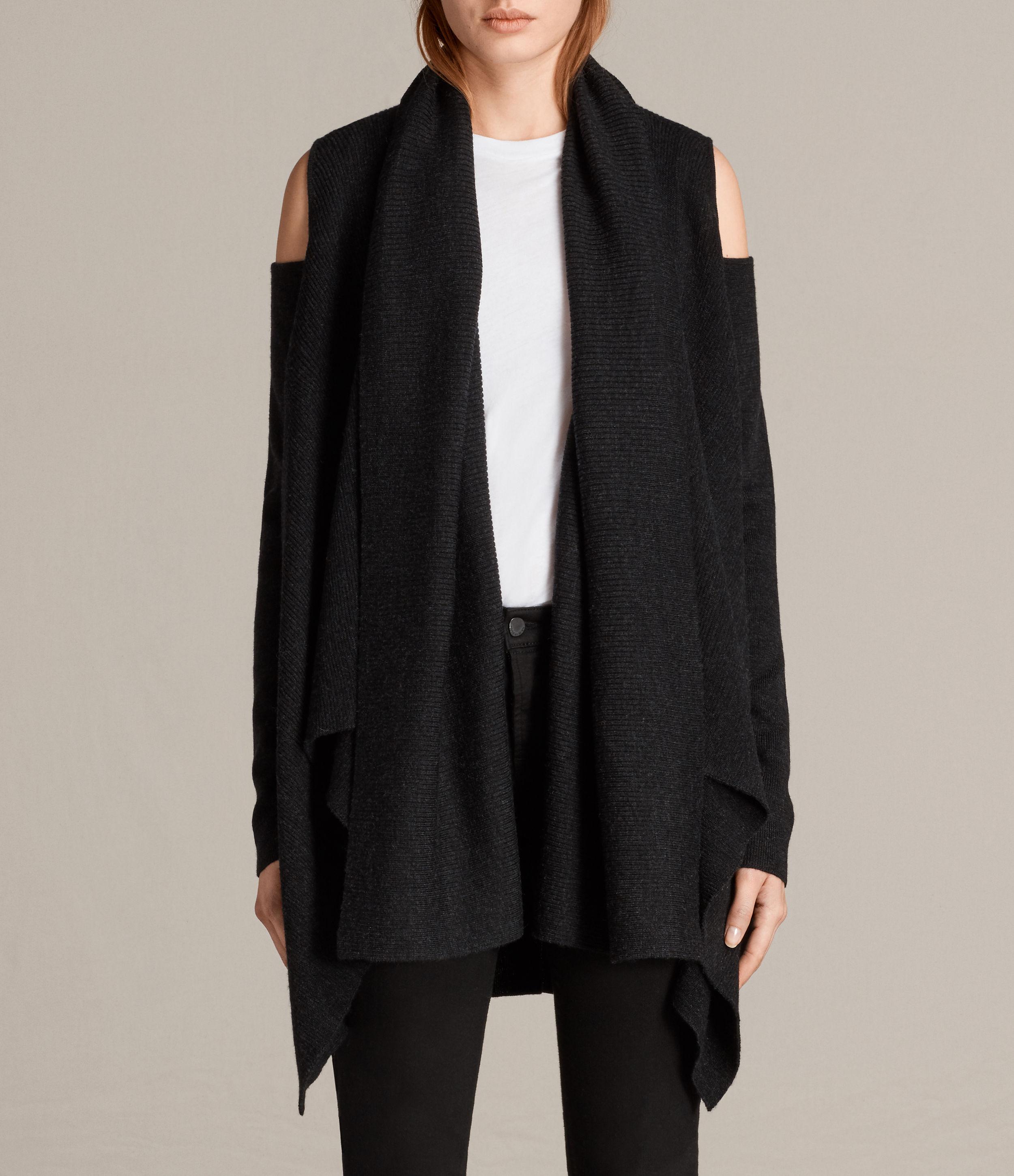 all saints black cardigan
