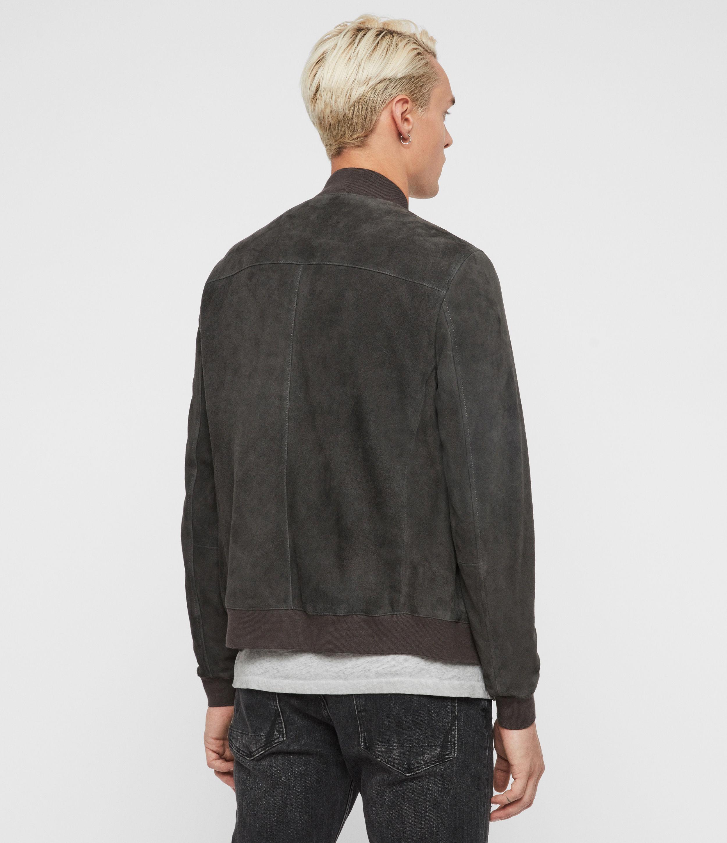 all saints suede bomber jacket