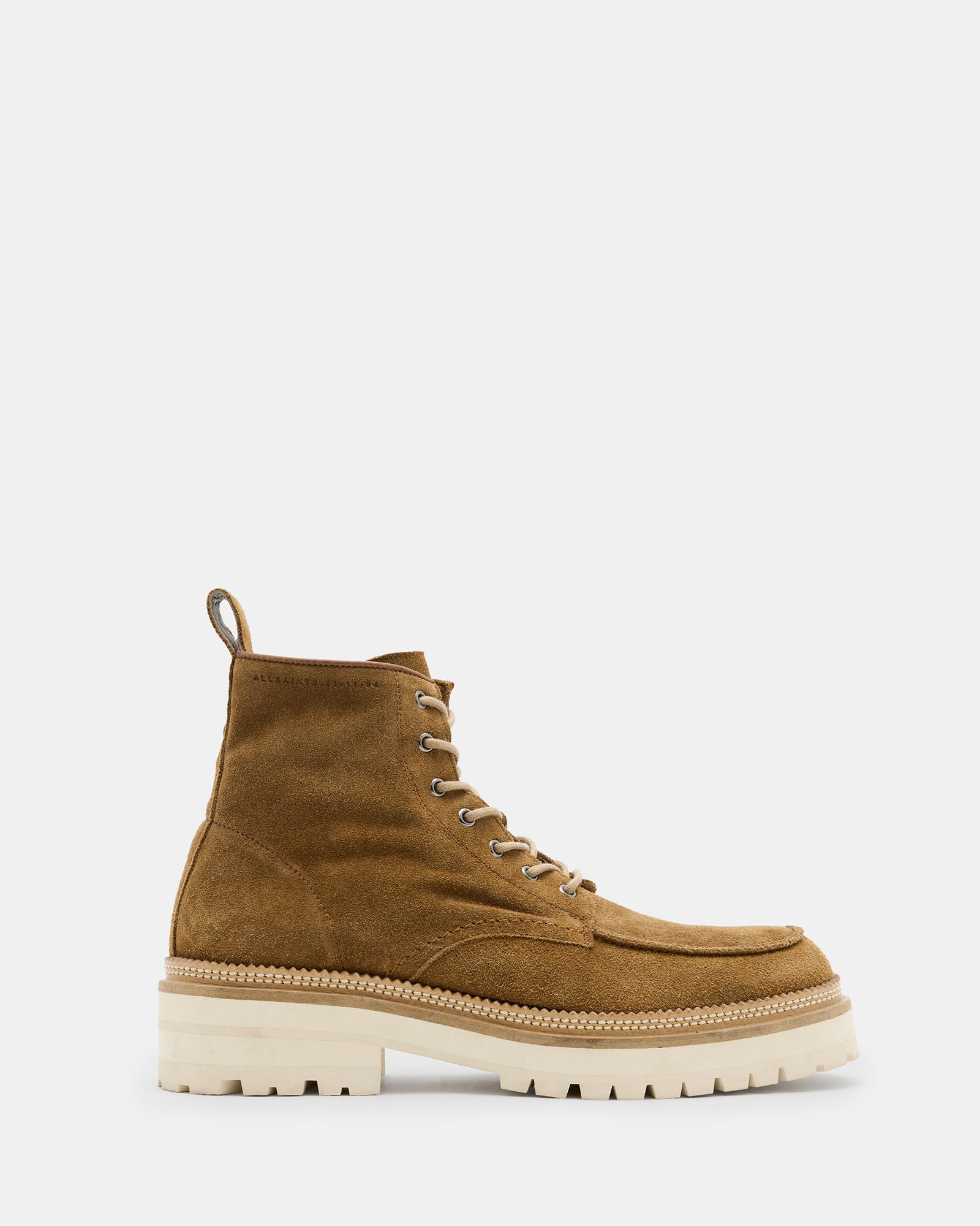 AllSaints Castle Suede Lace Up Boots in Natural for Men | Lyst