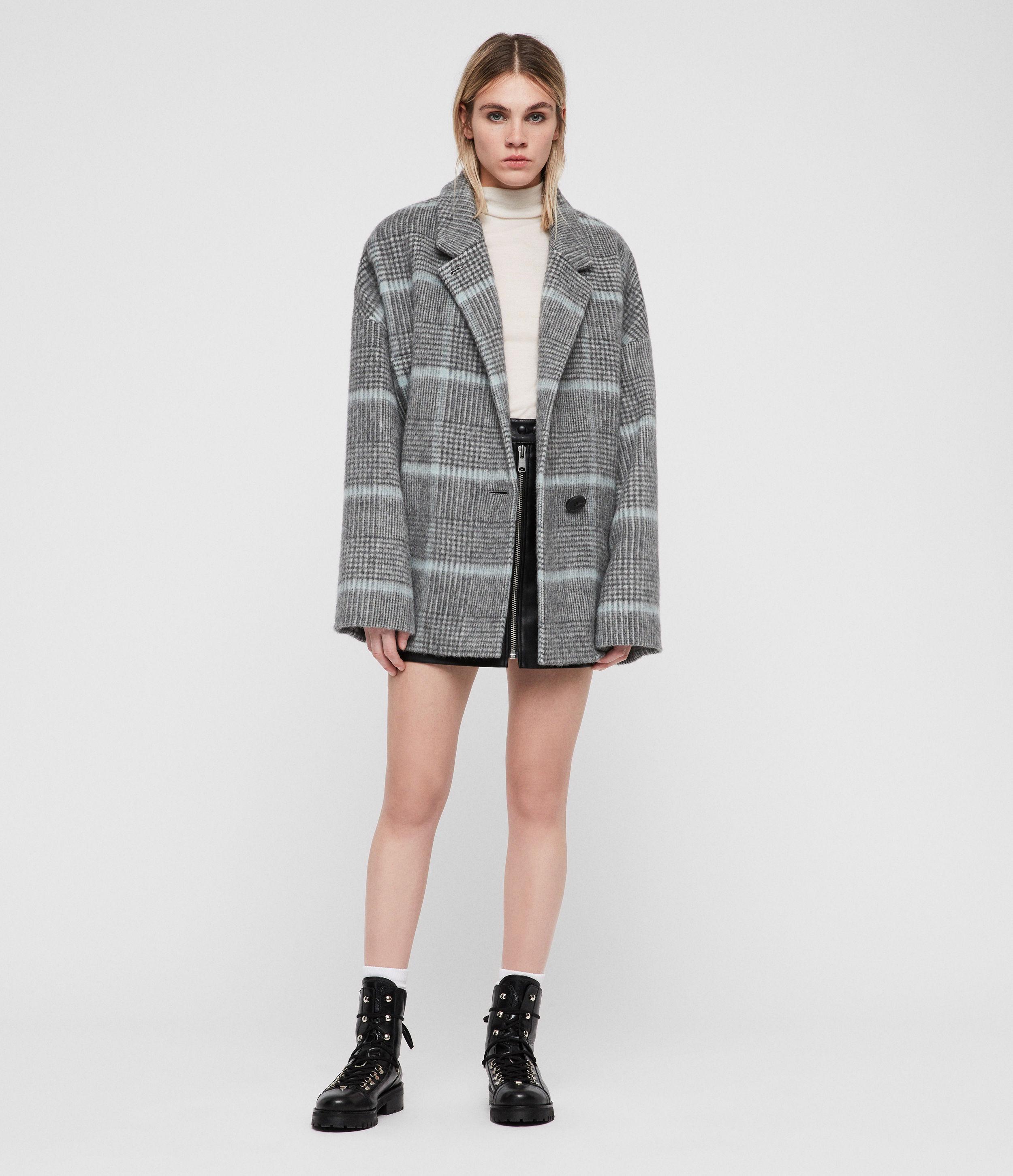 all saints simi check coat