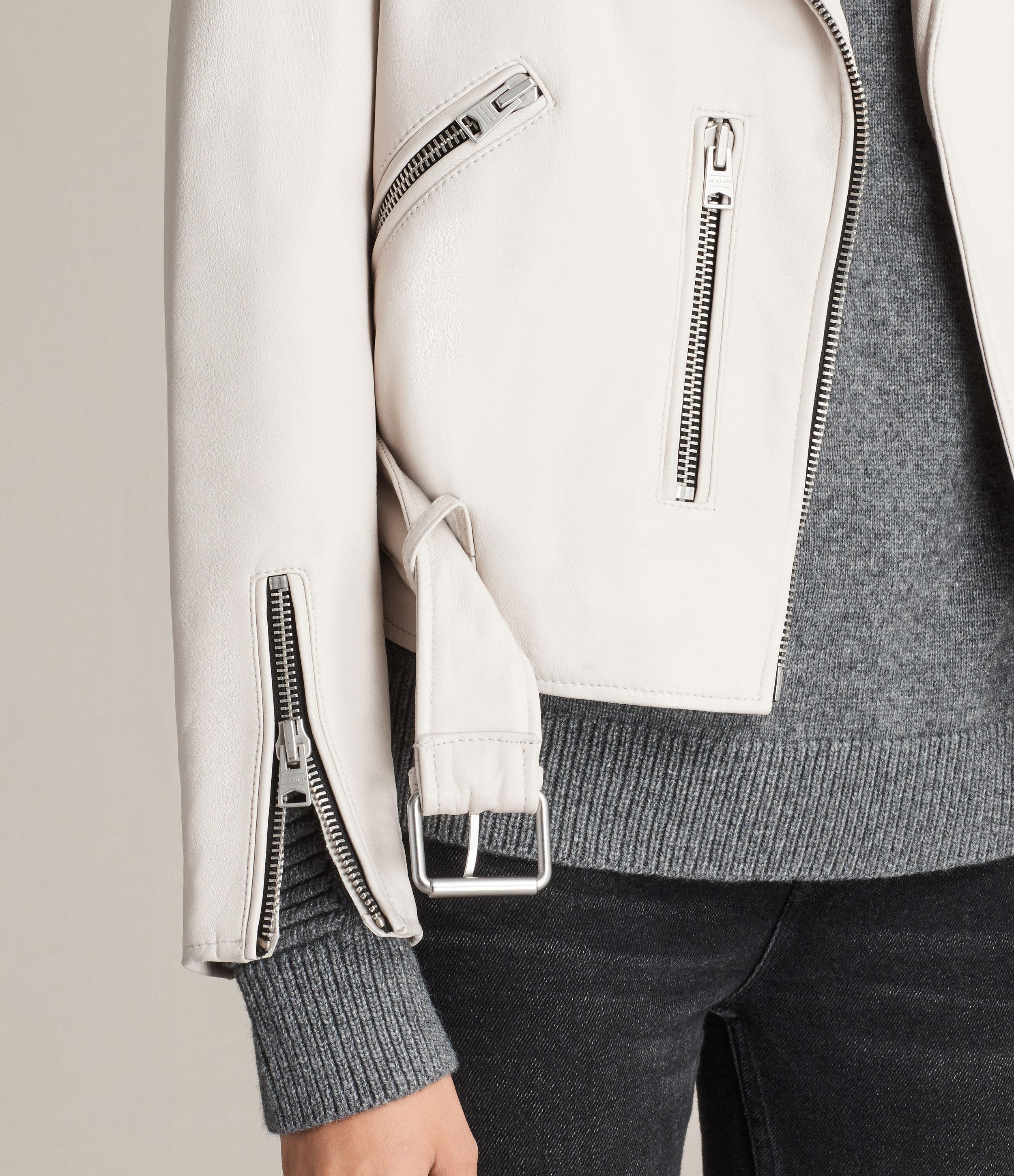 All saints white leather jacket sale