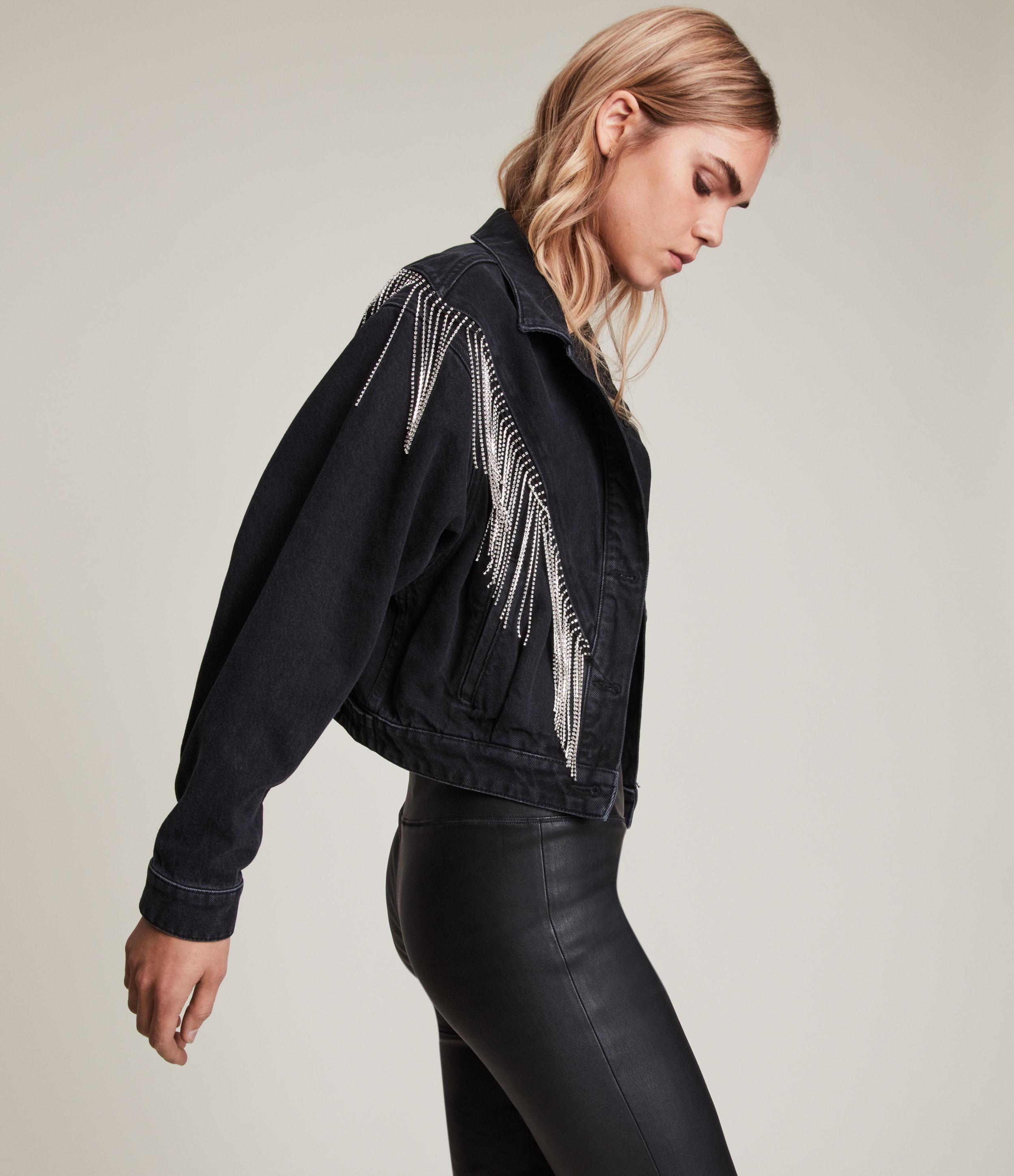 black tassel denim jacket
