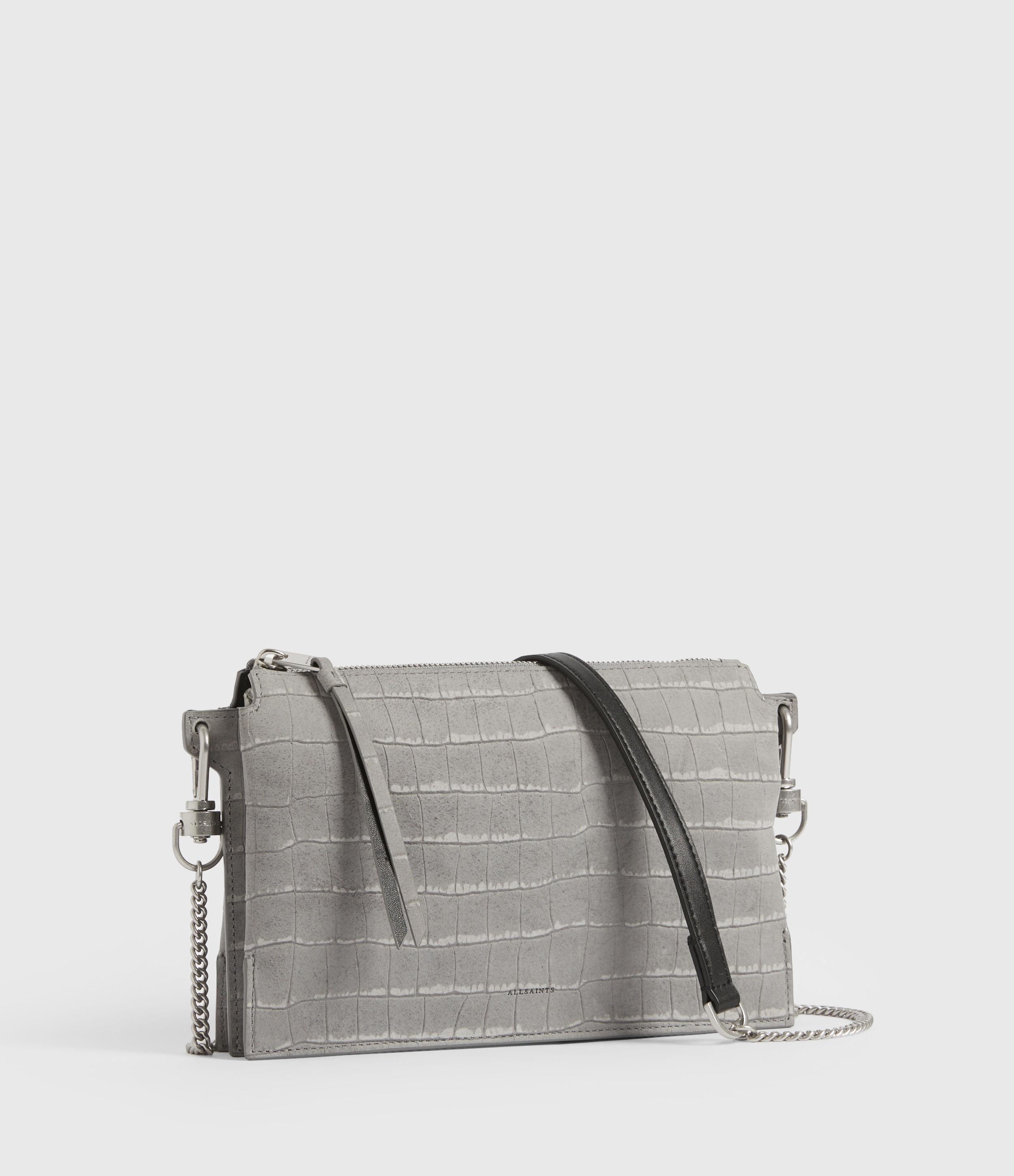 allsaints fletcher leather crossbody bolsa