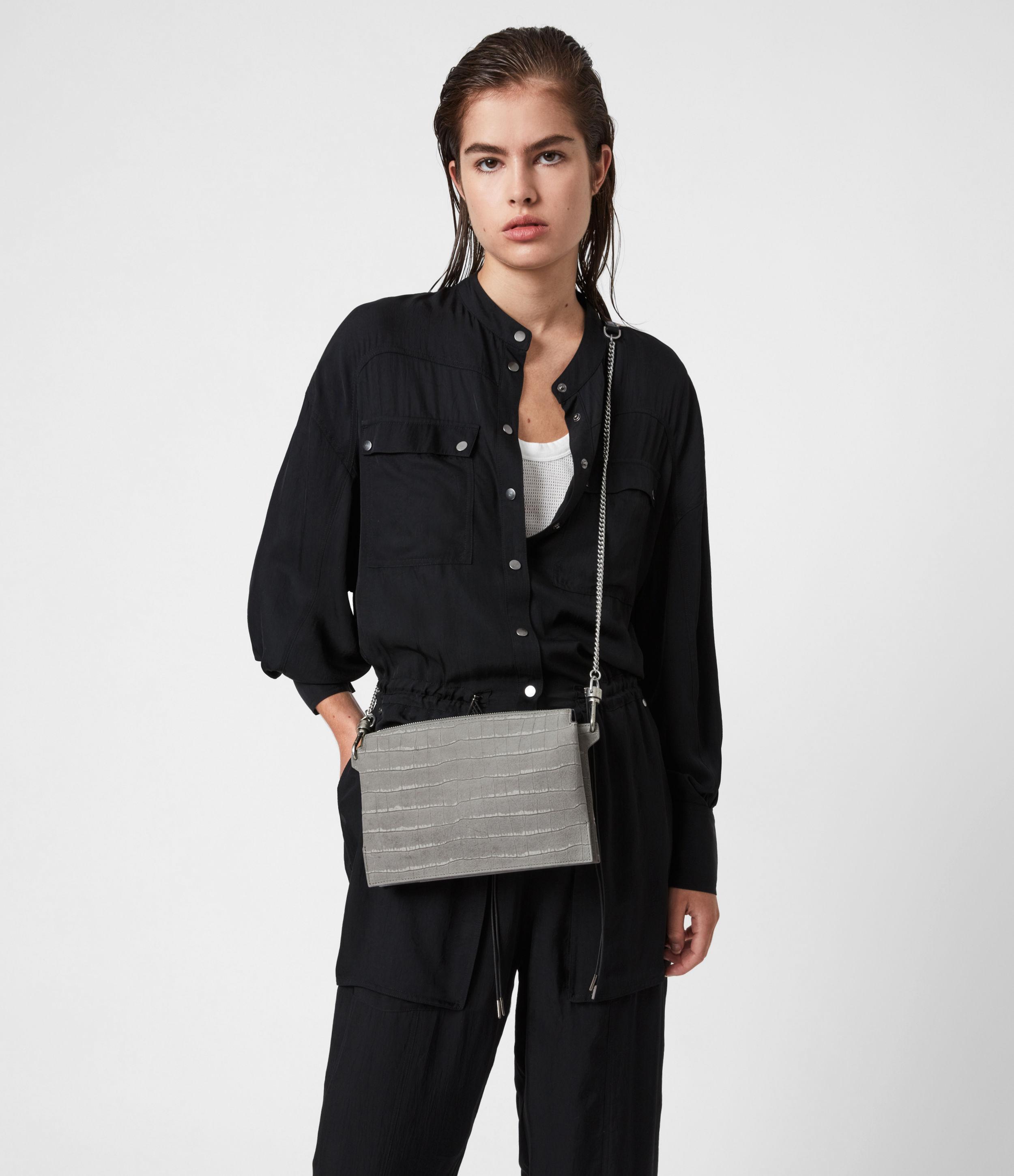all saints suede bag