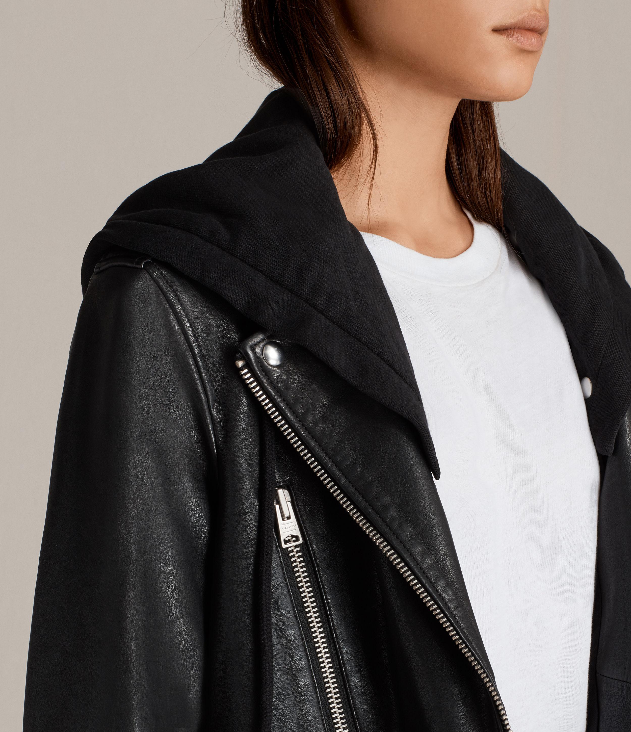 allsaints oversized leather jacket