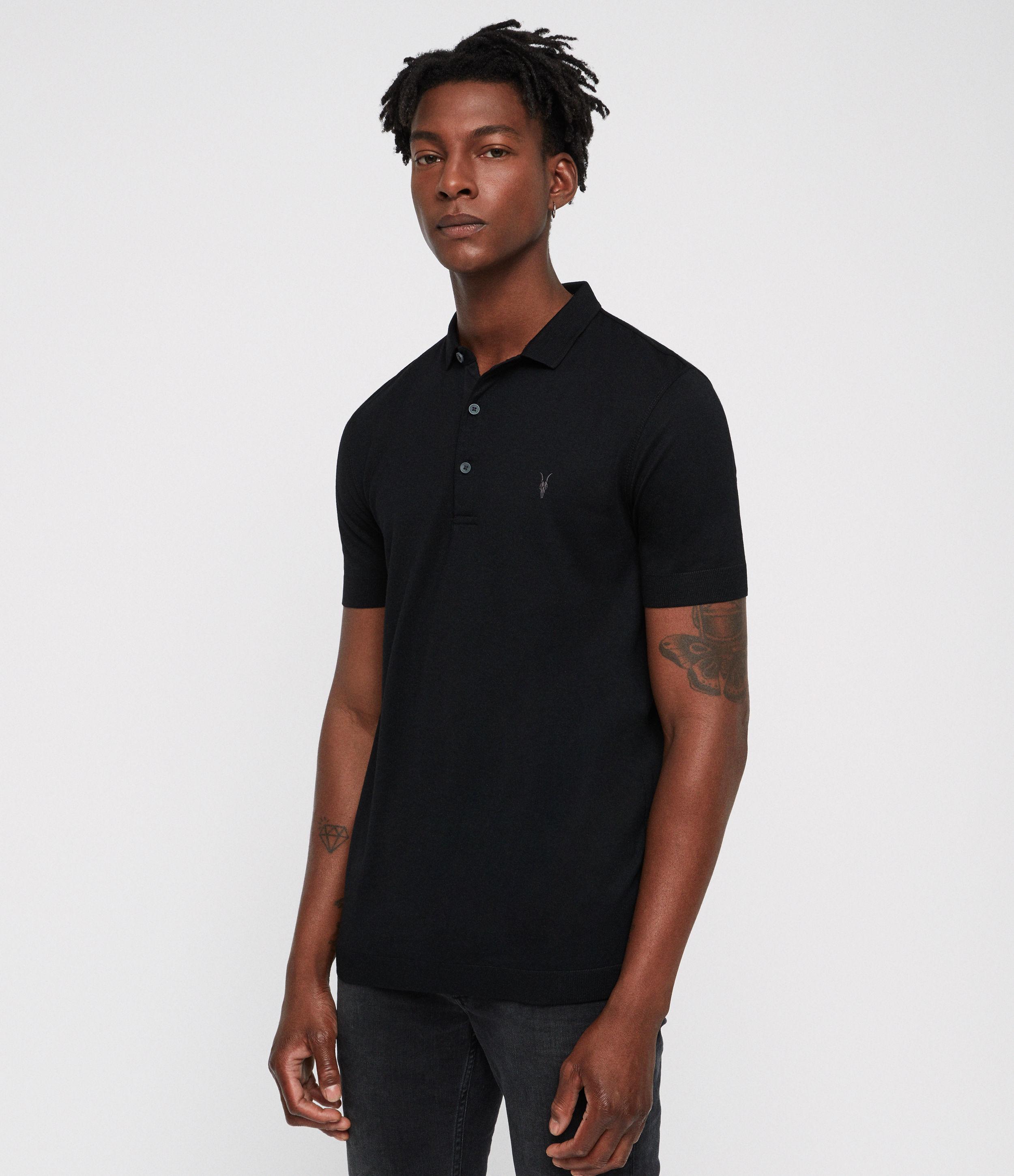 black fitted polo