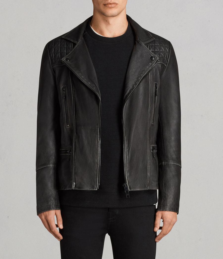 Lyst - Allsaints Cargo Leather Biker Jacket Usa Usa in Black for Men