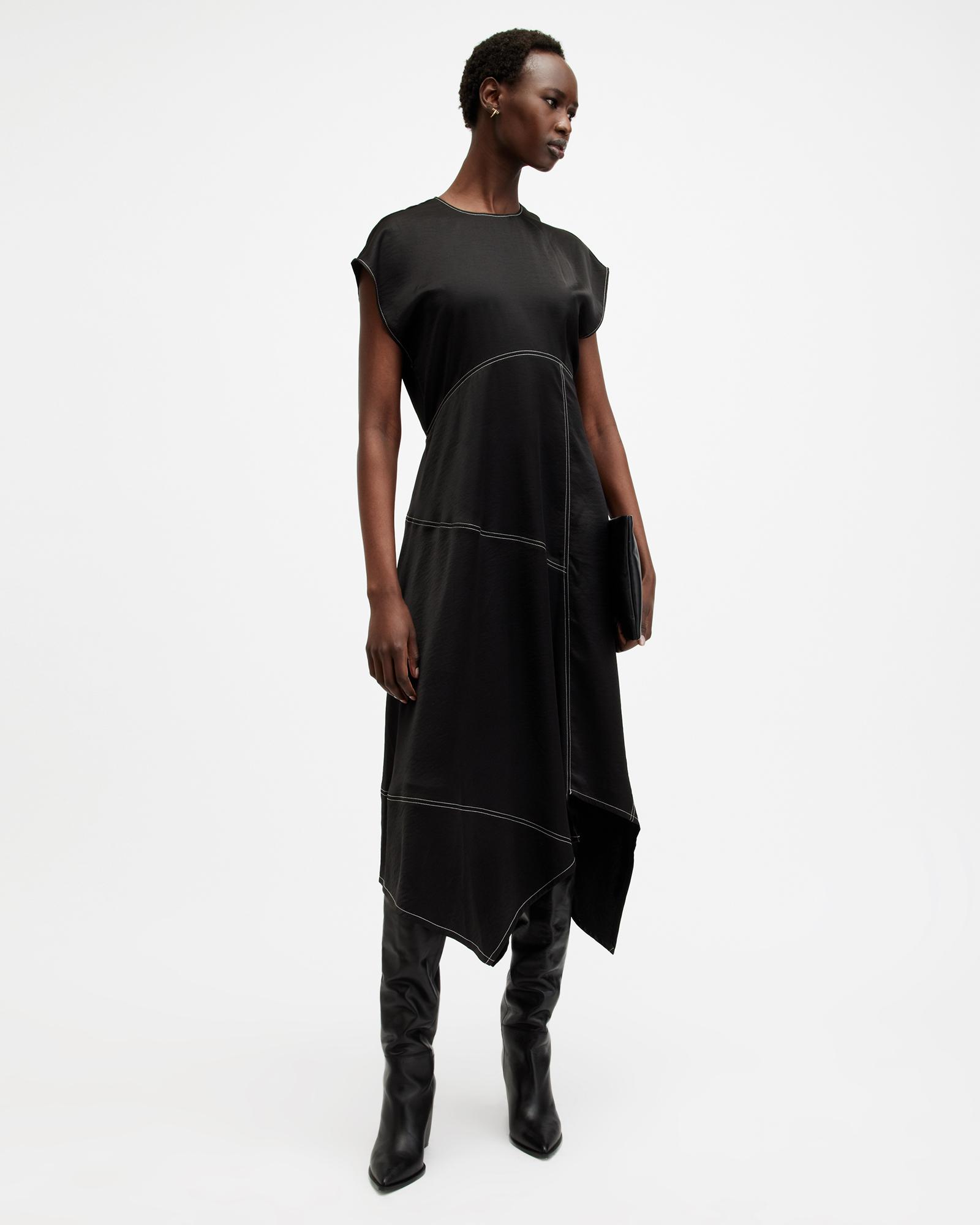 agnes panelled asymmetric maxi dress Anaisa Asymmetric Neckline Draped Maxi Dress Oyster main image 1