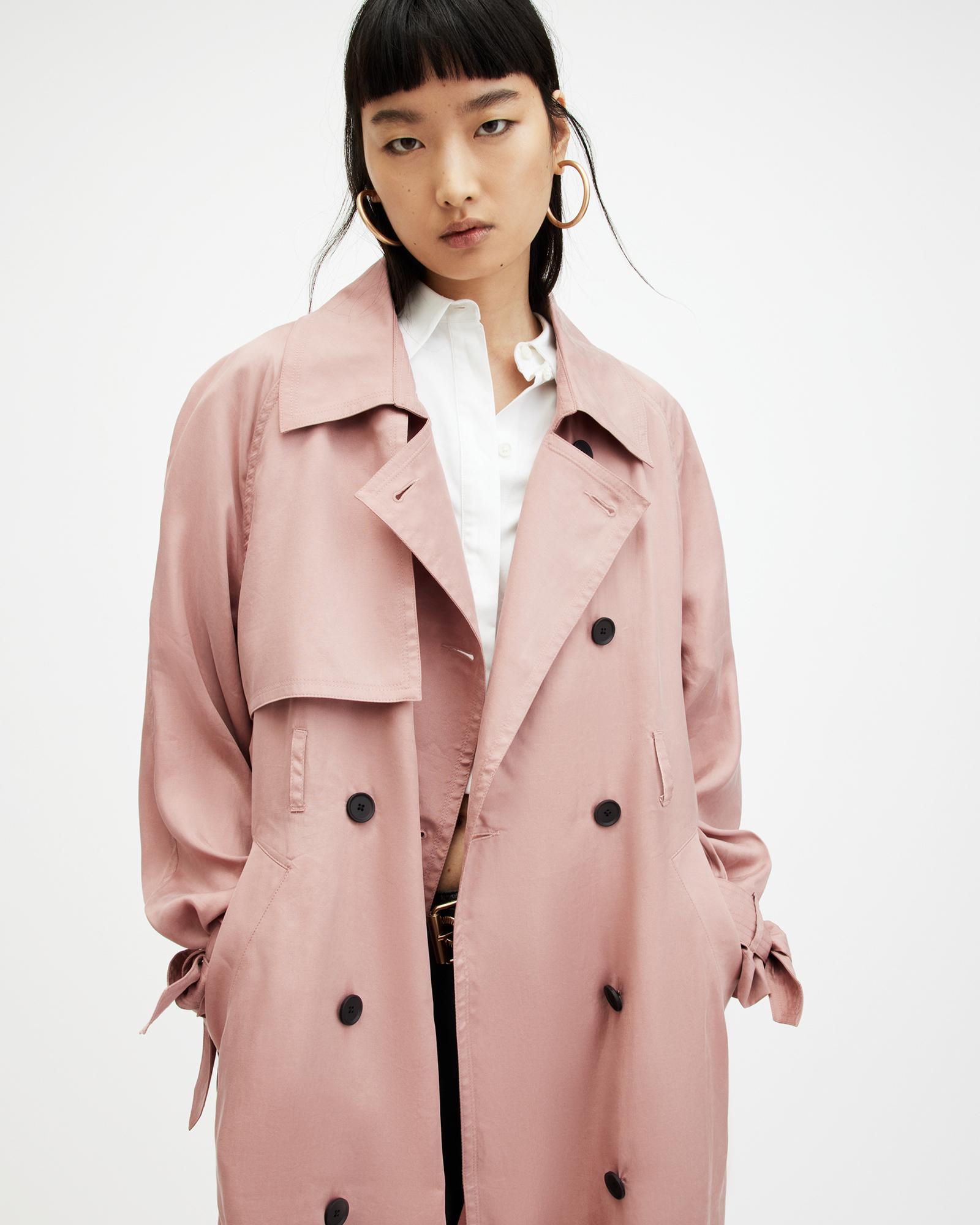 AllSaints Kikki Oversized Trench Coat, in Pink | Lyst UK AllSaints Kikki Oversized Trench Coat, in Pink | Lyst UK