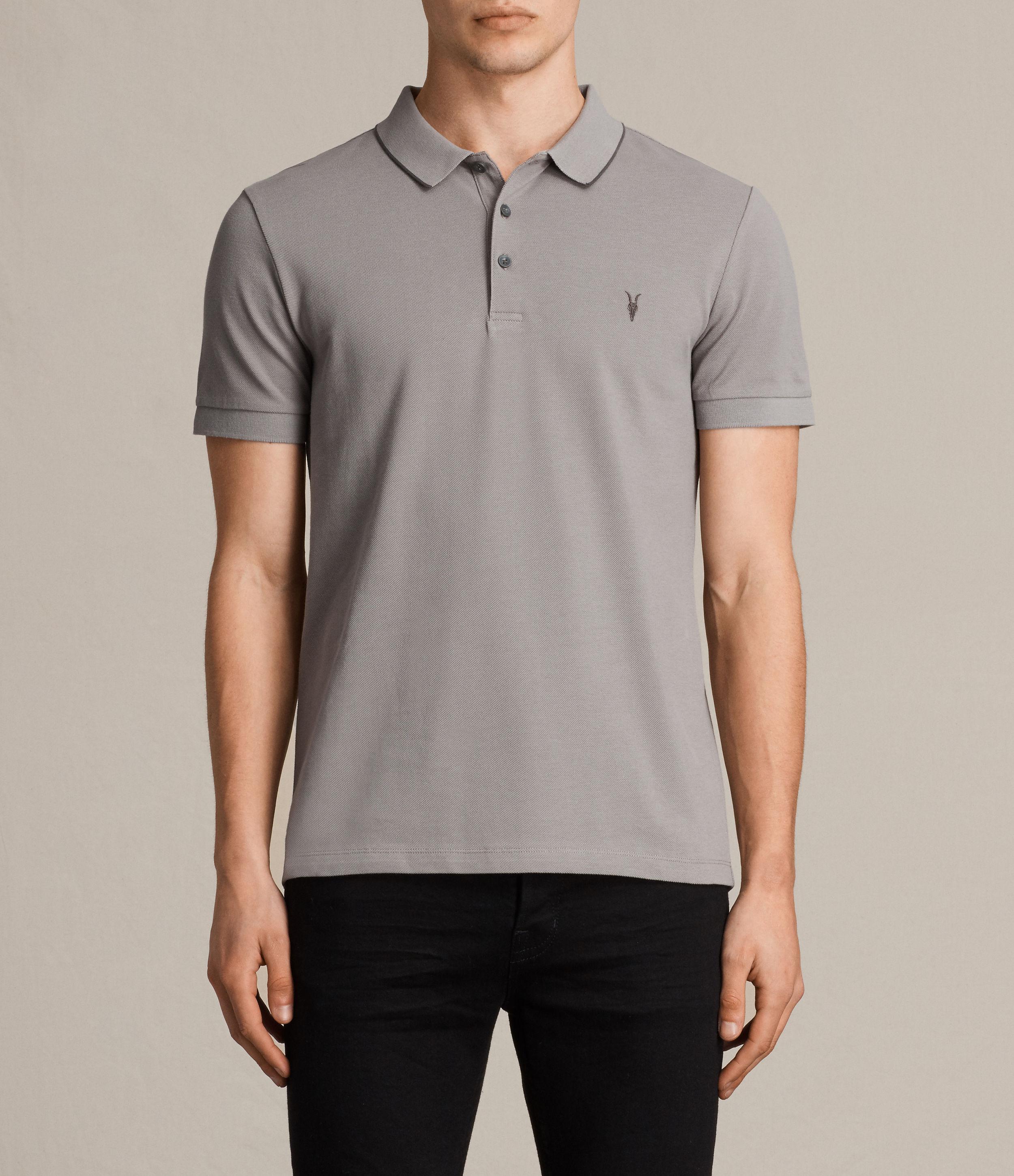 all saints black polo shirt