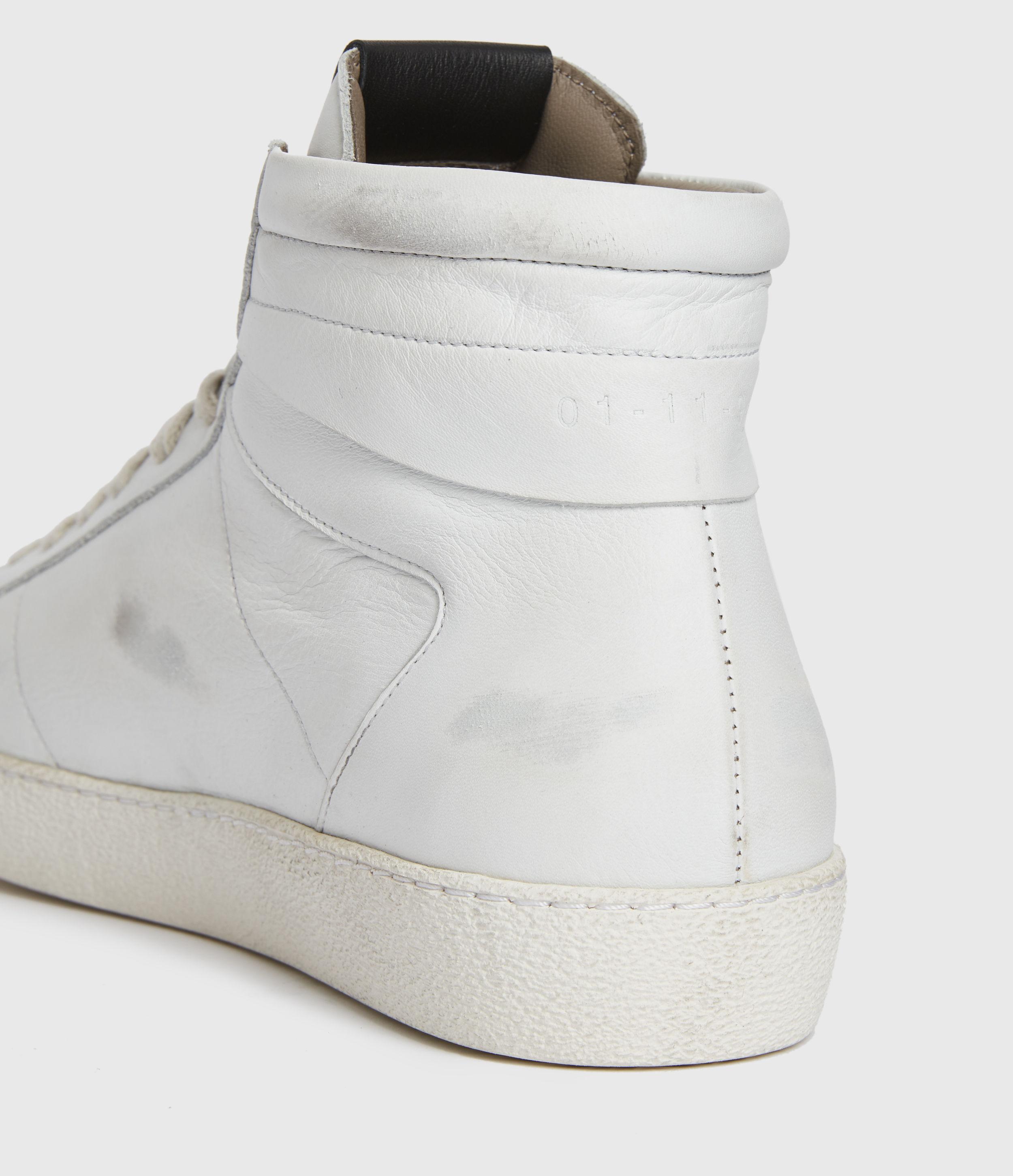 AllSaints Chalk White Leather Sneakers Hi Top Men’s Size 41 Used Allsaints AllSaints Dumont White Chalk High Tops | Grailed main image 4