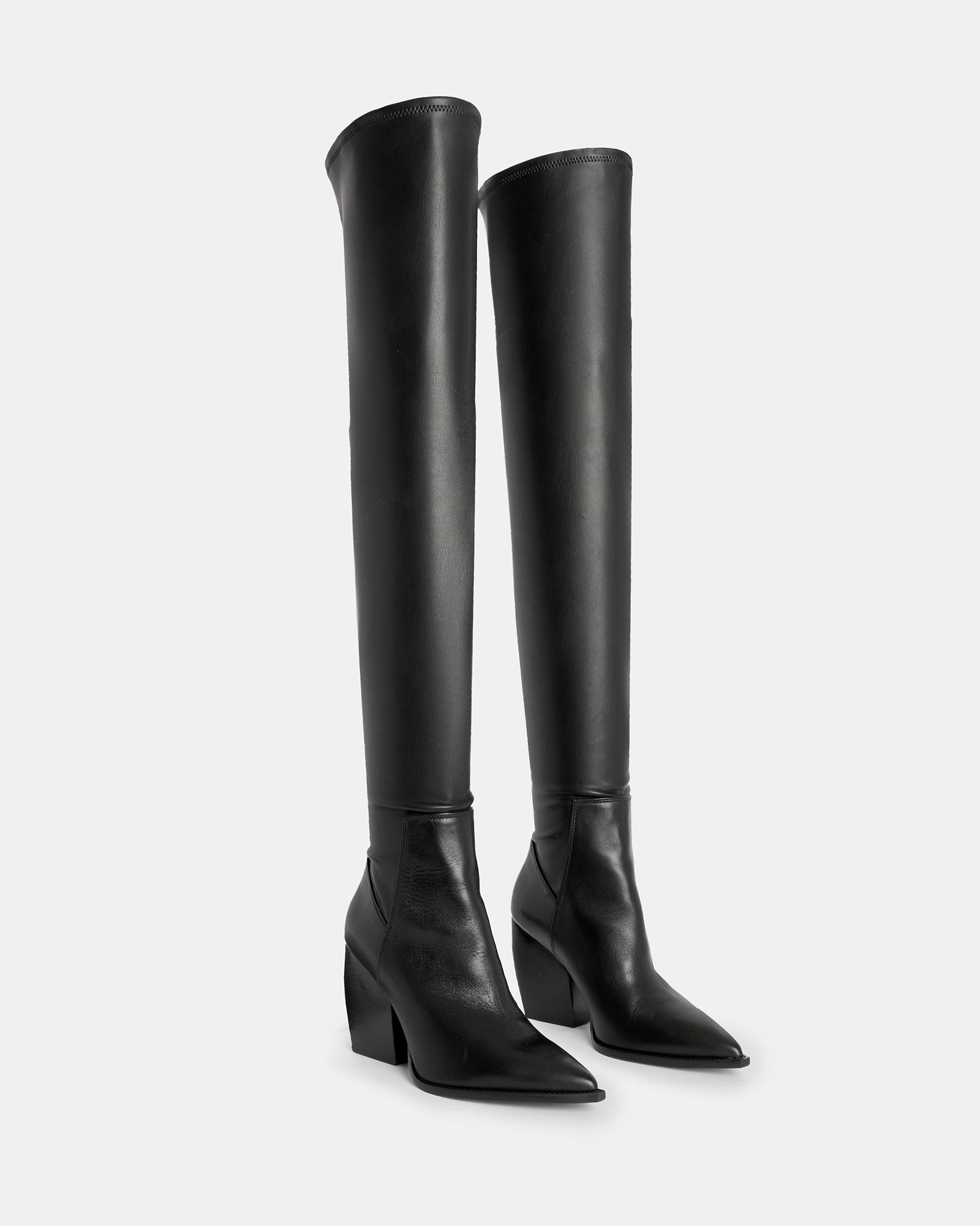 Zara over the store knee leather boots