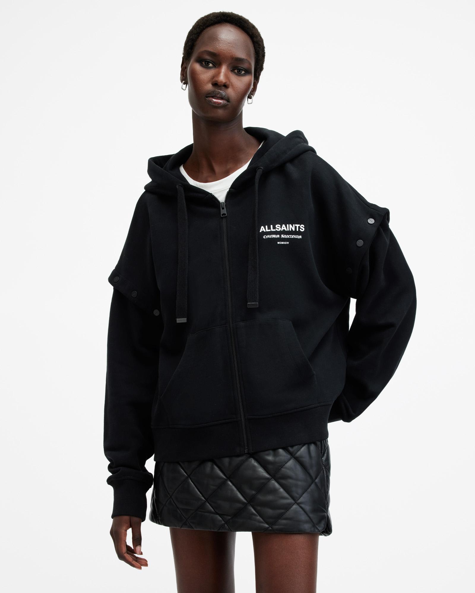 AllSaints Omnium Amphia Logo Hoodie in Black Lyst