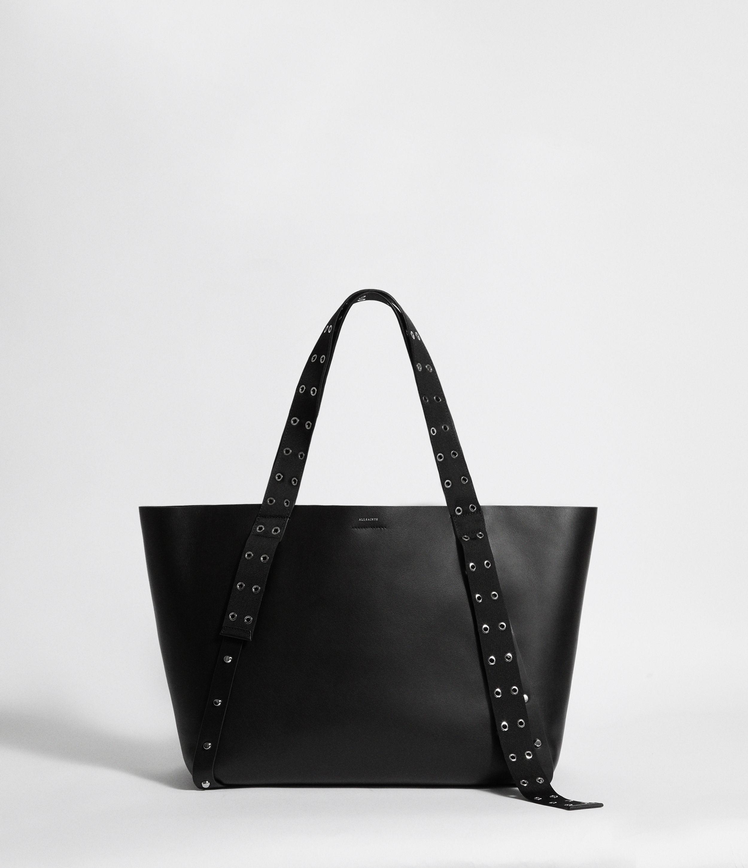 AllSaints Leather Sid East West Tote Bag in Black - Lyst