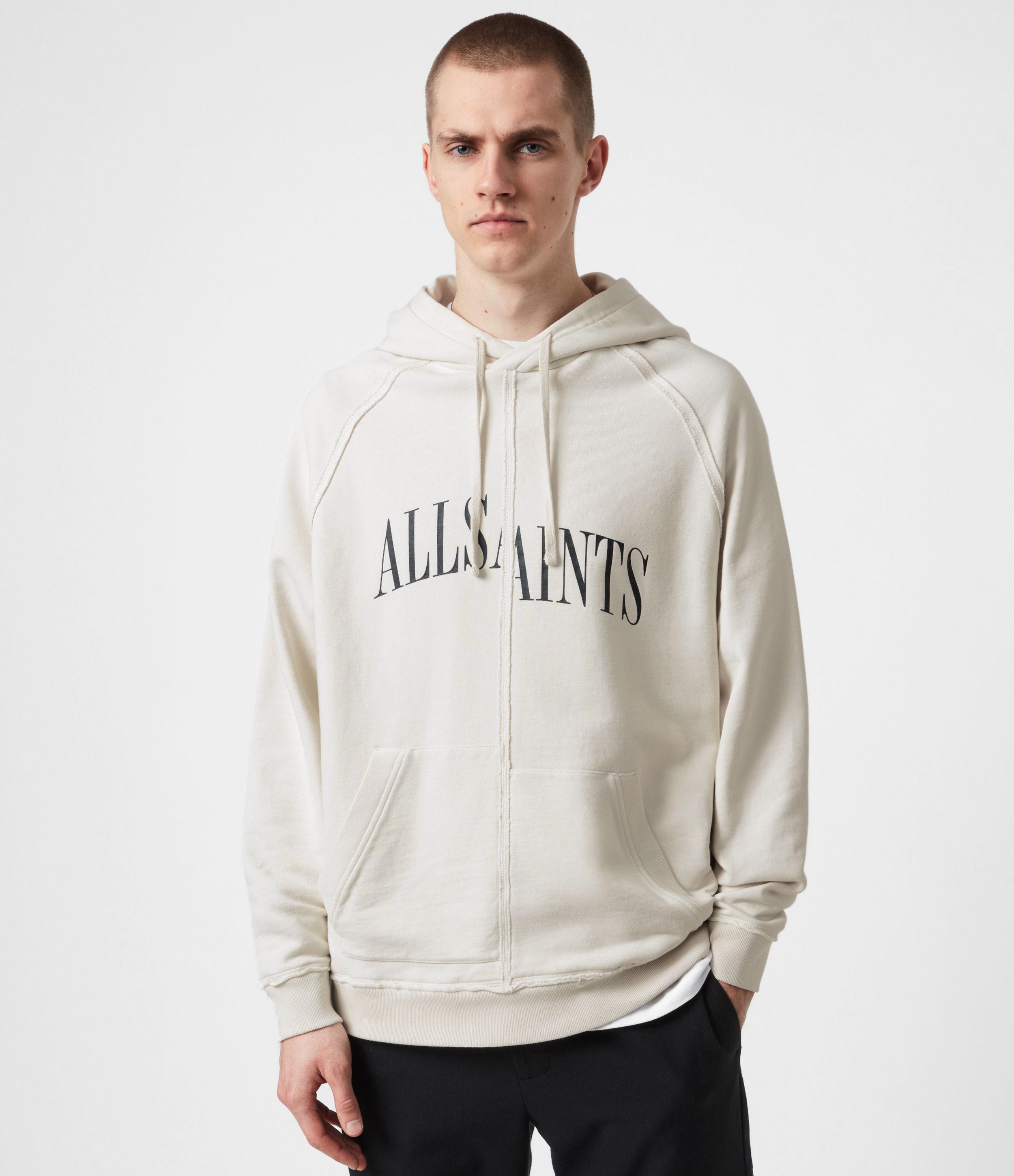 AllSaints Diverge Pullover Hoodie In White For Men Lyst