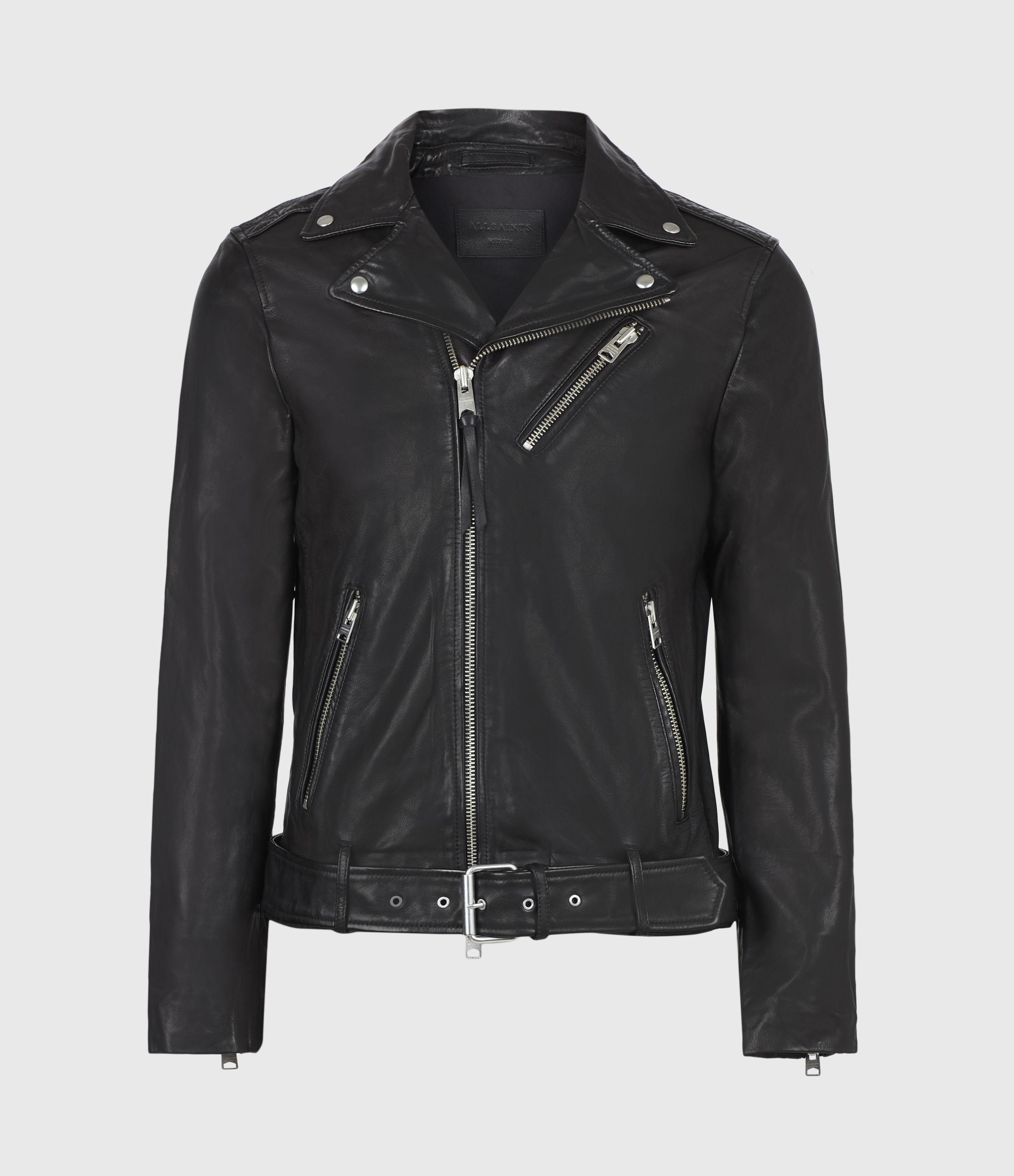 AllSaints Leather Slim Fit rigg Biker Jacket, in Black for Men | Lyst