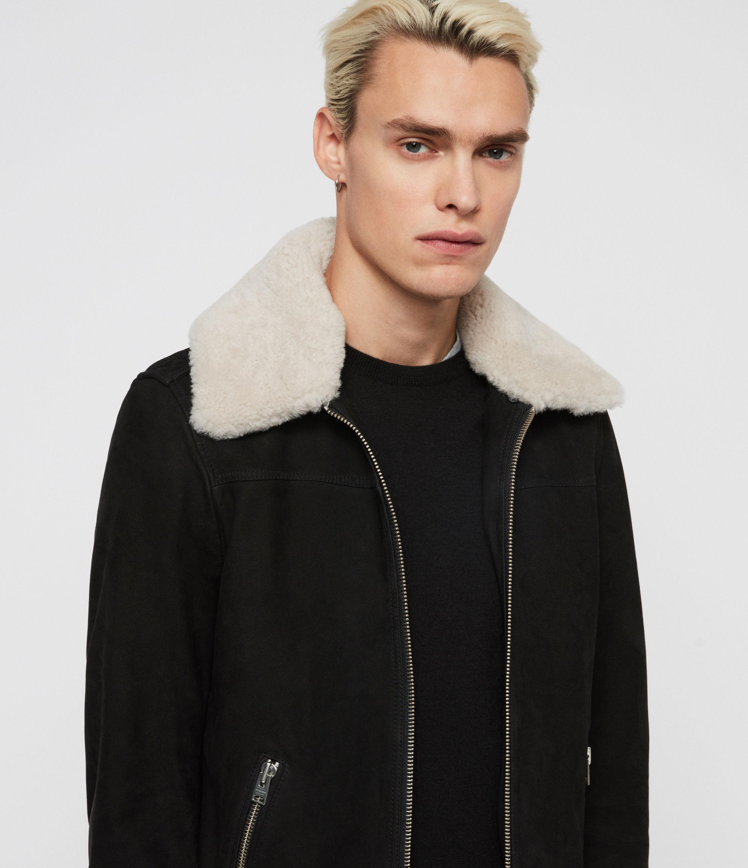 Allsaints Men S Lock Leather Jacket In Black For Men Lyst