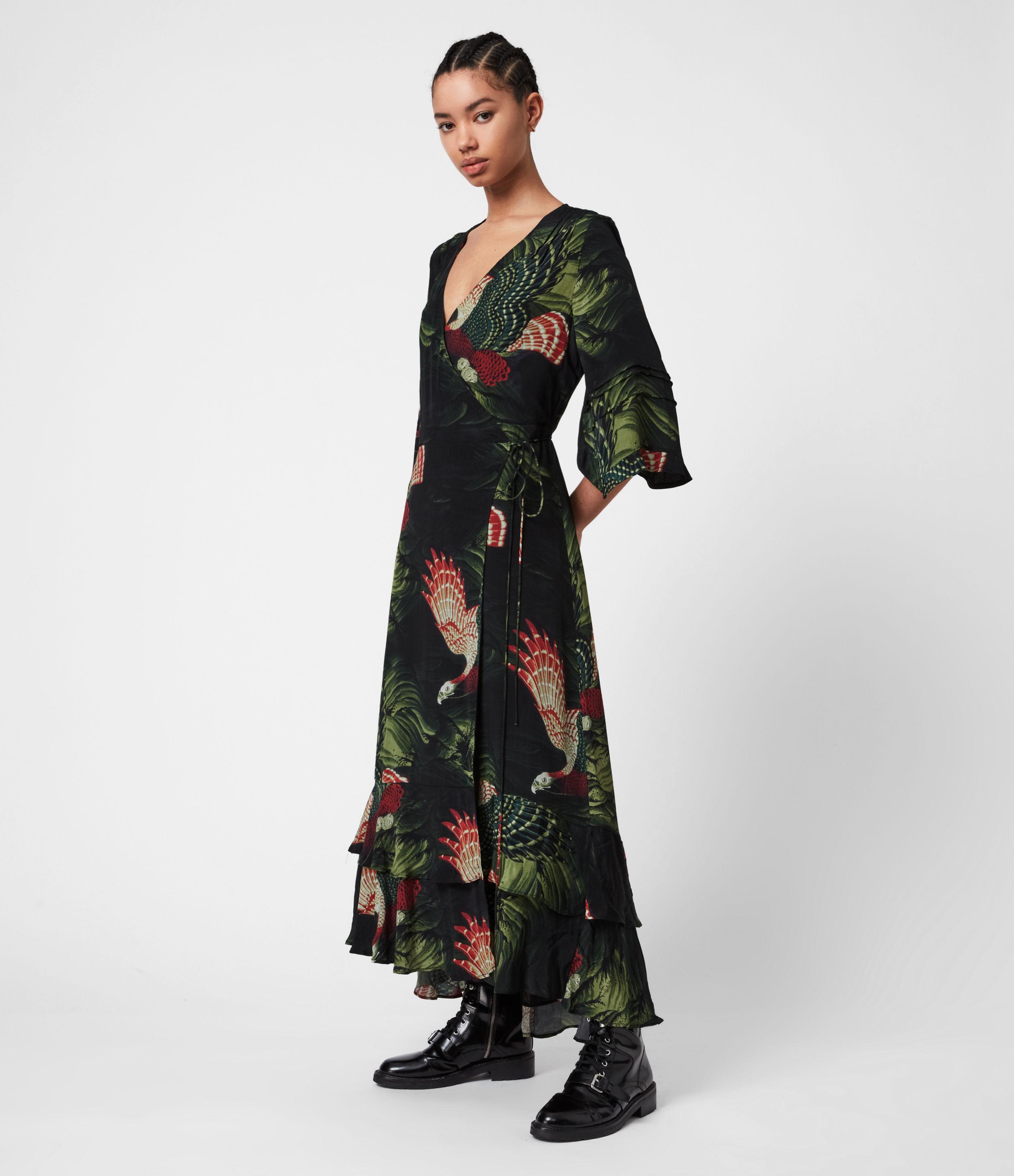 inkt Parasiet verhaal AllSaints Delana Swoop Dress in Green | Lyst