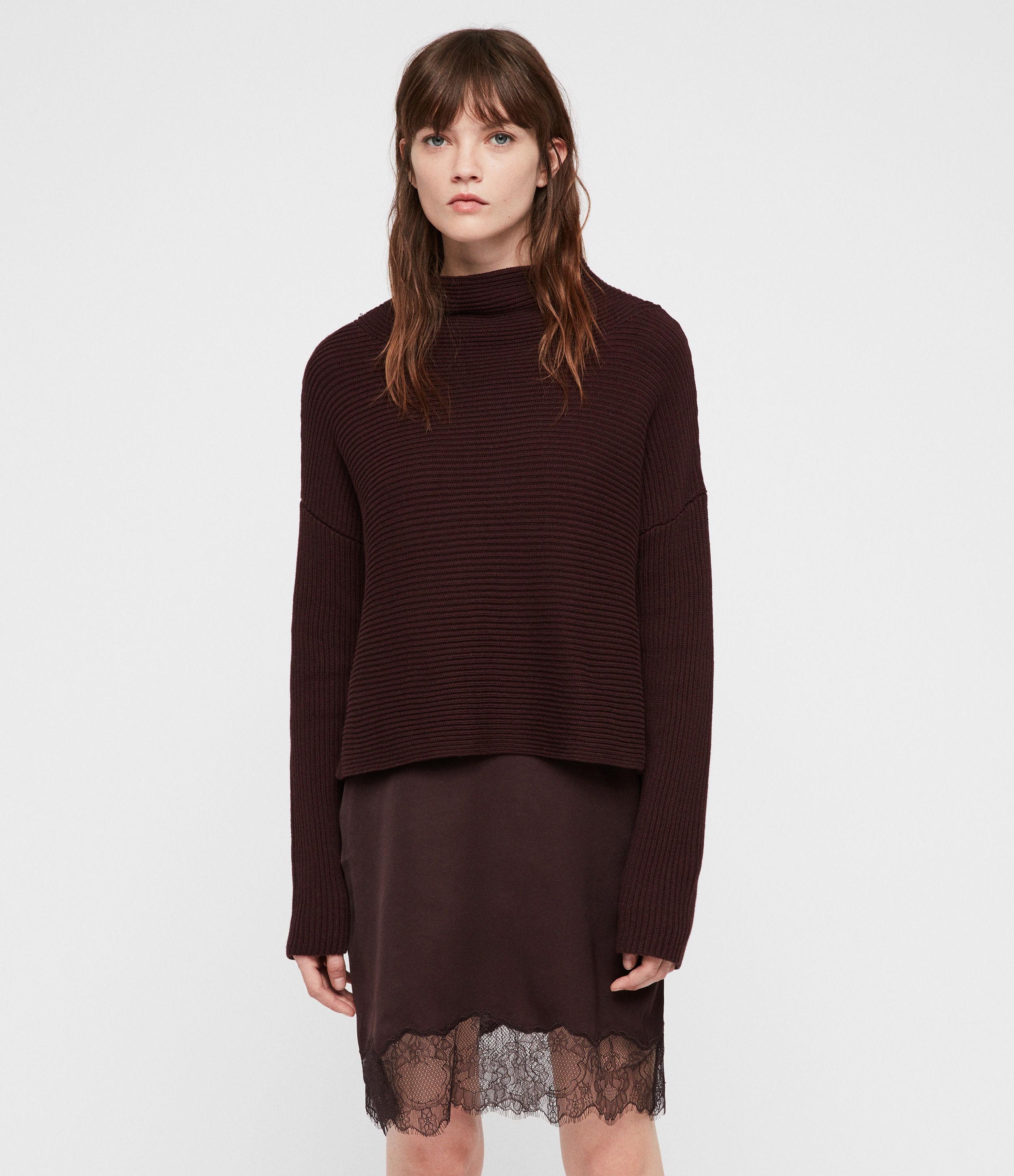 all saints eloise funnel neck dress