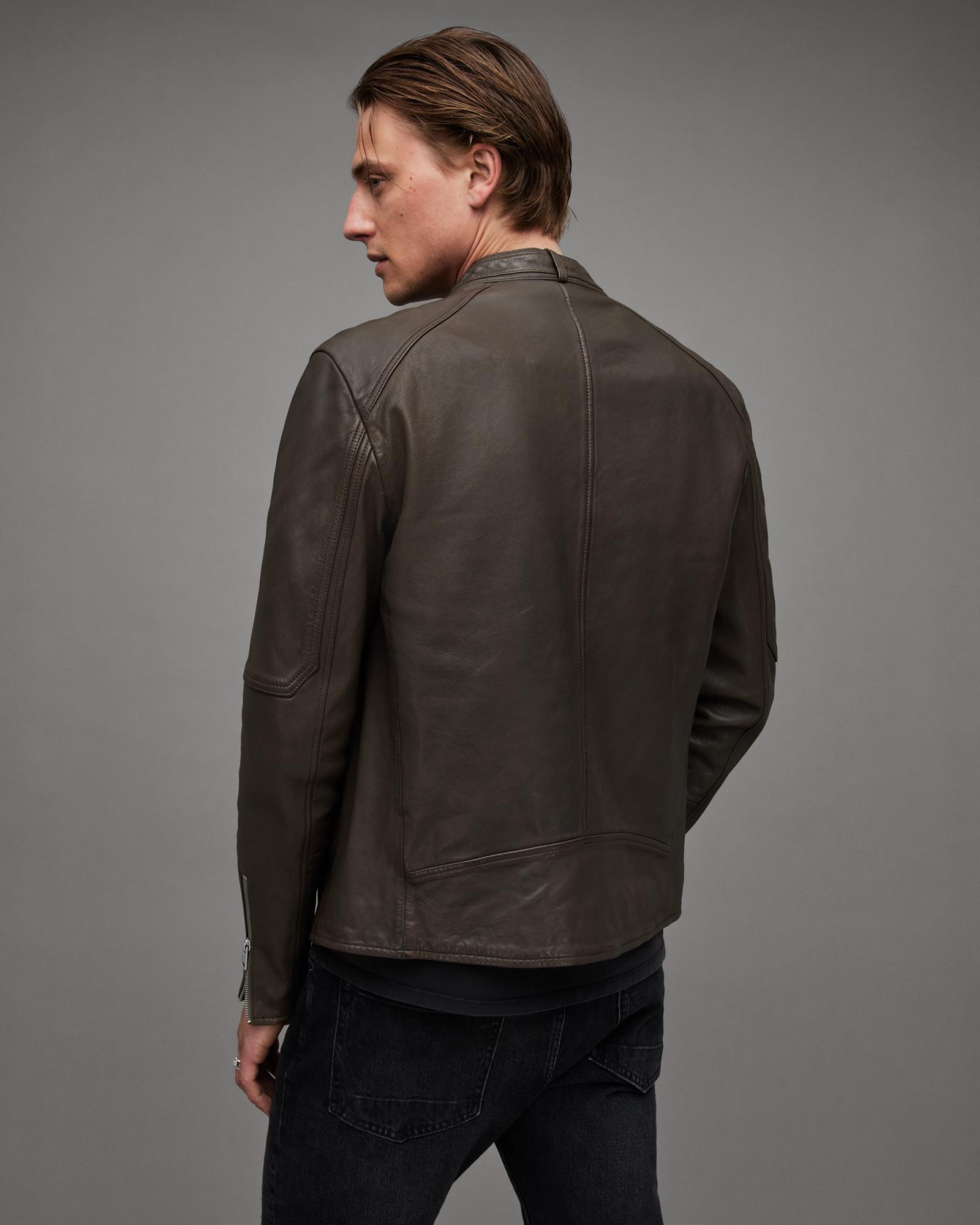 Cora Leather Snap Back Collar Jacket