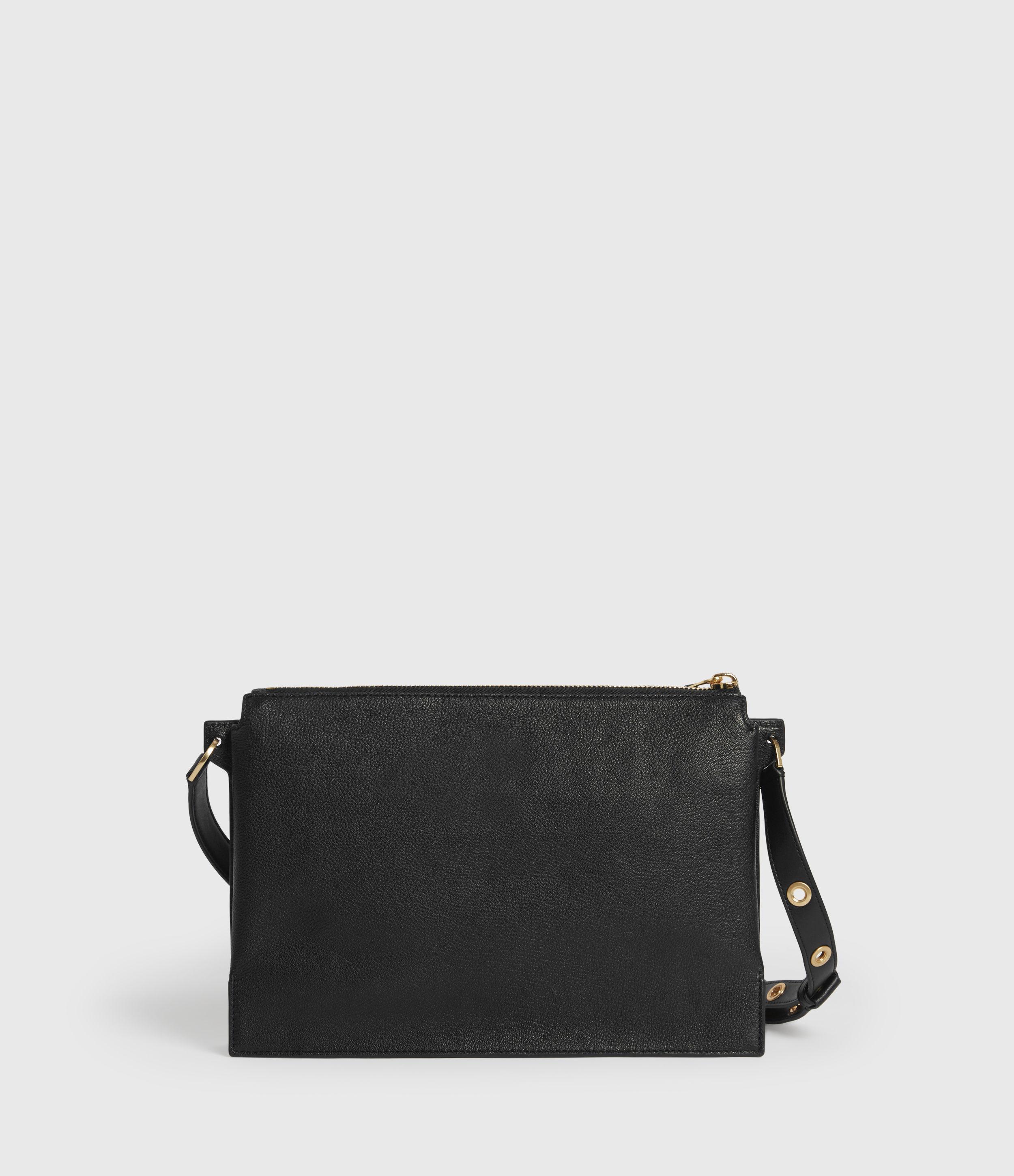 AllSaints Premium Leather Sheringham Zip Closure Shoulder Bag