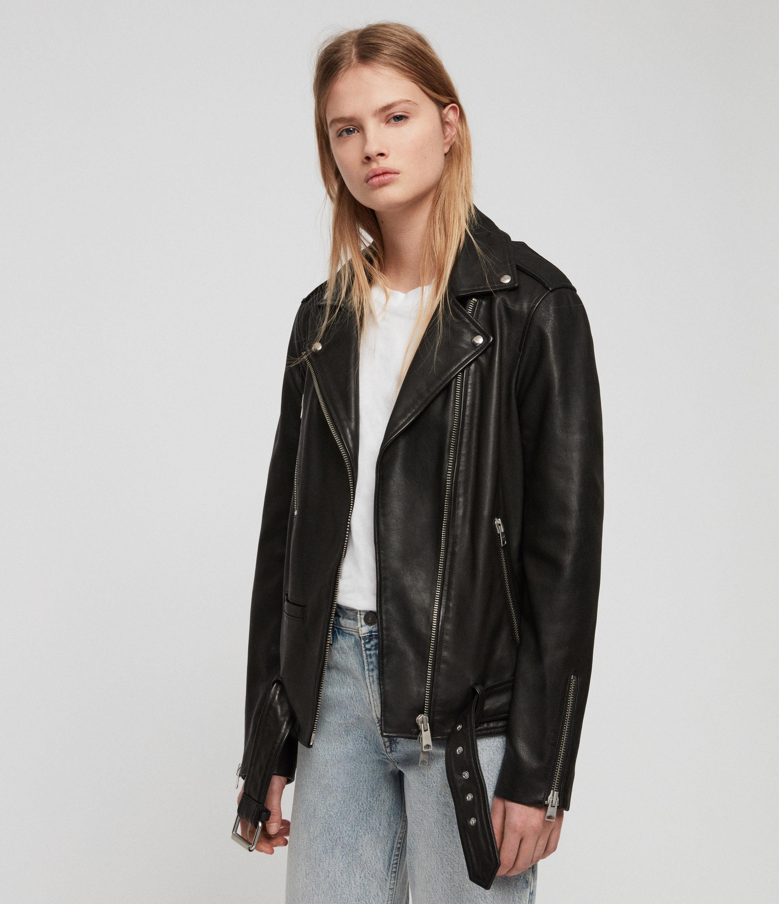 oversized biker leather jacket