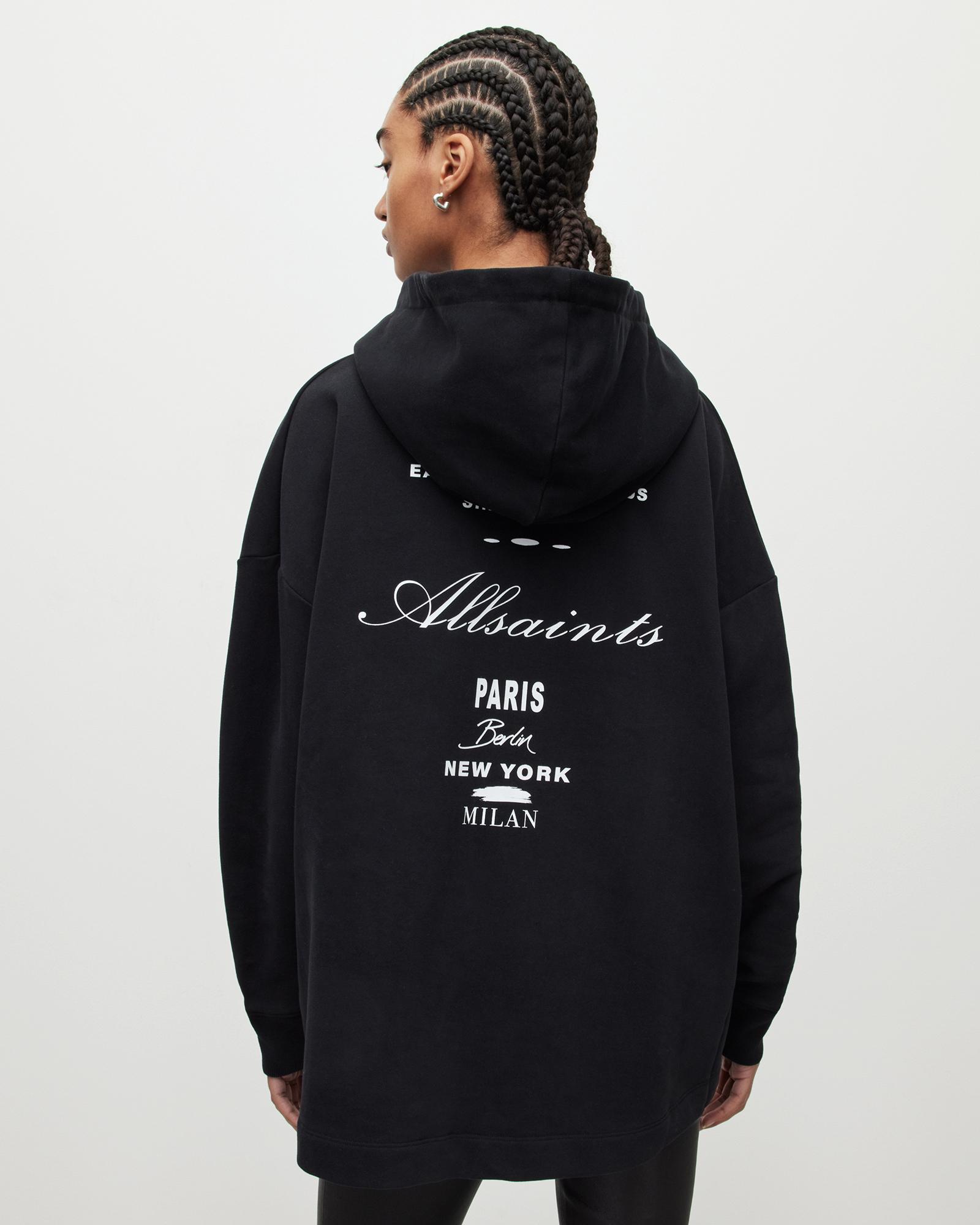 AllSaints Vita Etie Logo Print Boyfriend Hoodie in Black Lyst UK - Main Image