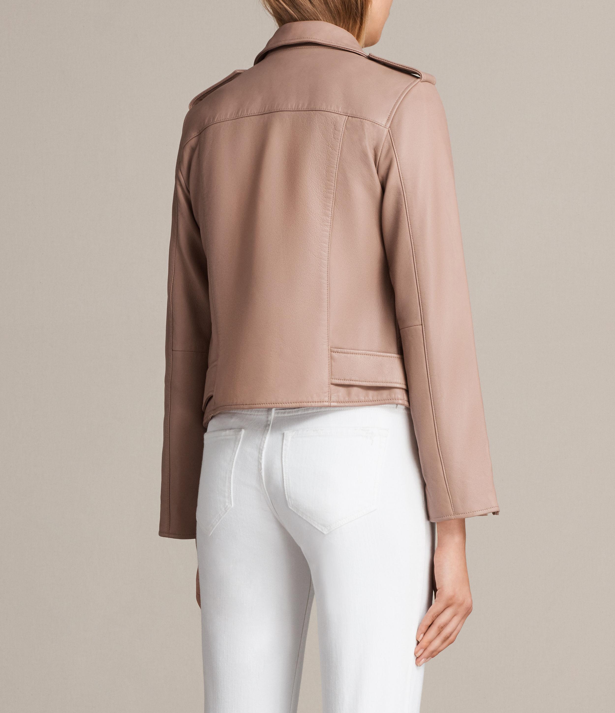 all saints blush leather jacket