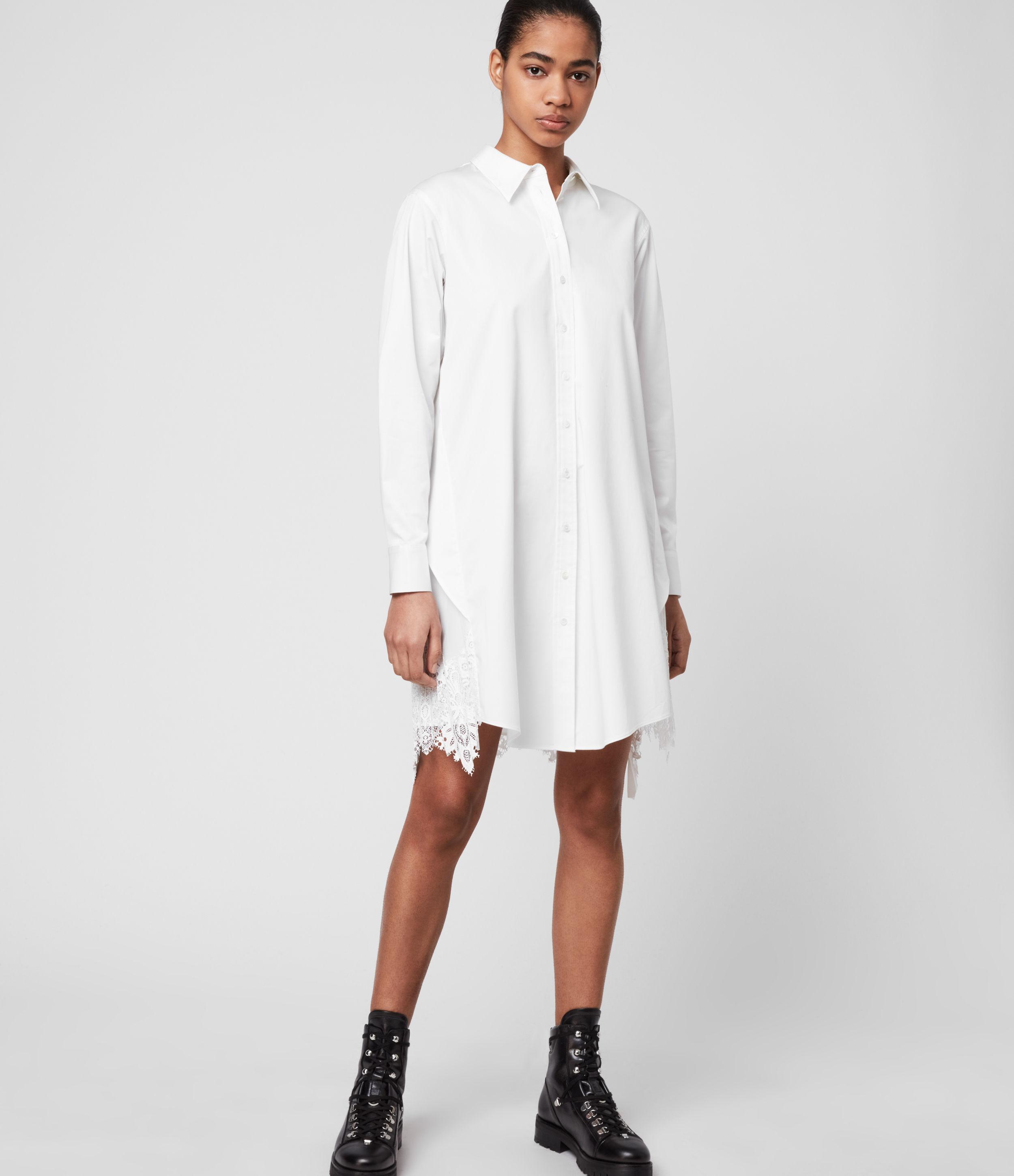 long lace shirt dress