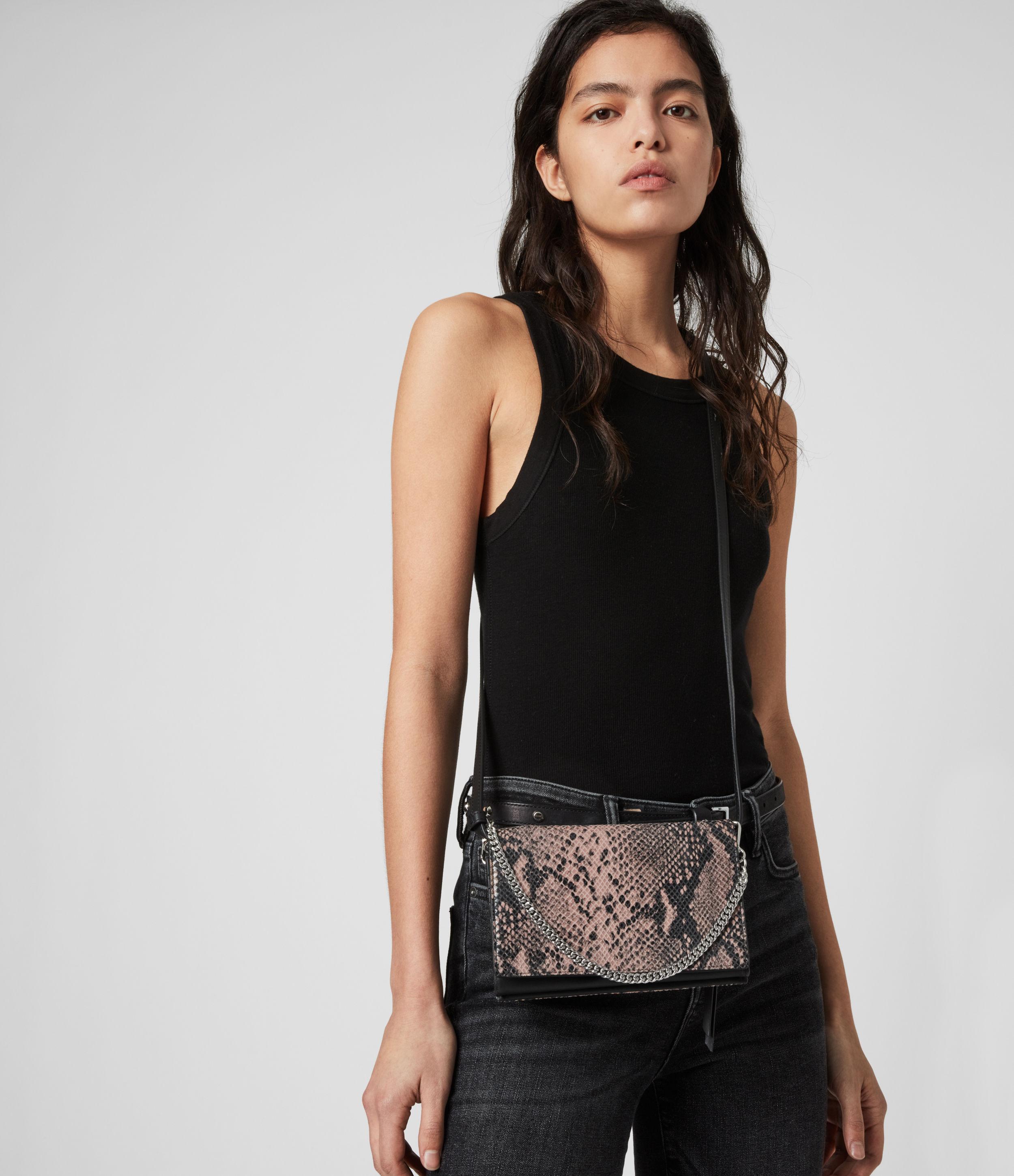All saints fetch leather chain crossbody bag hotsell